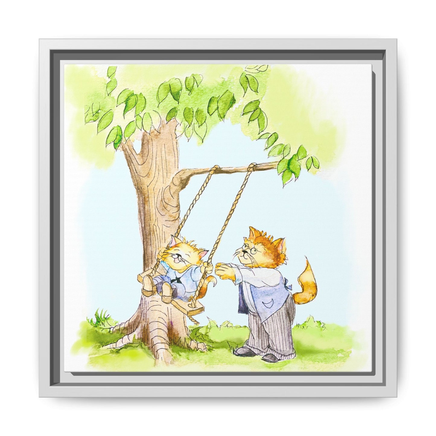 Kitty Fun Matte Canvas Framed