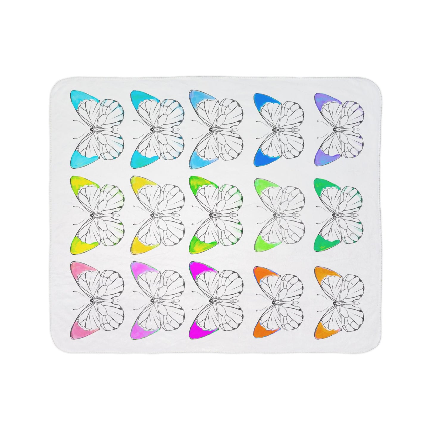 Fleece Sherpa Blanket Chromatic Flutter