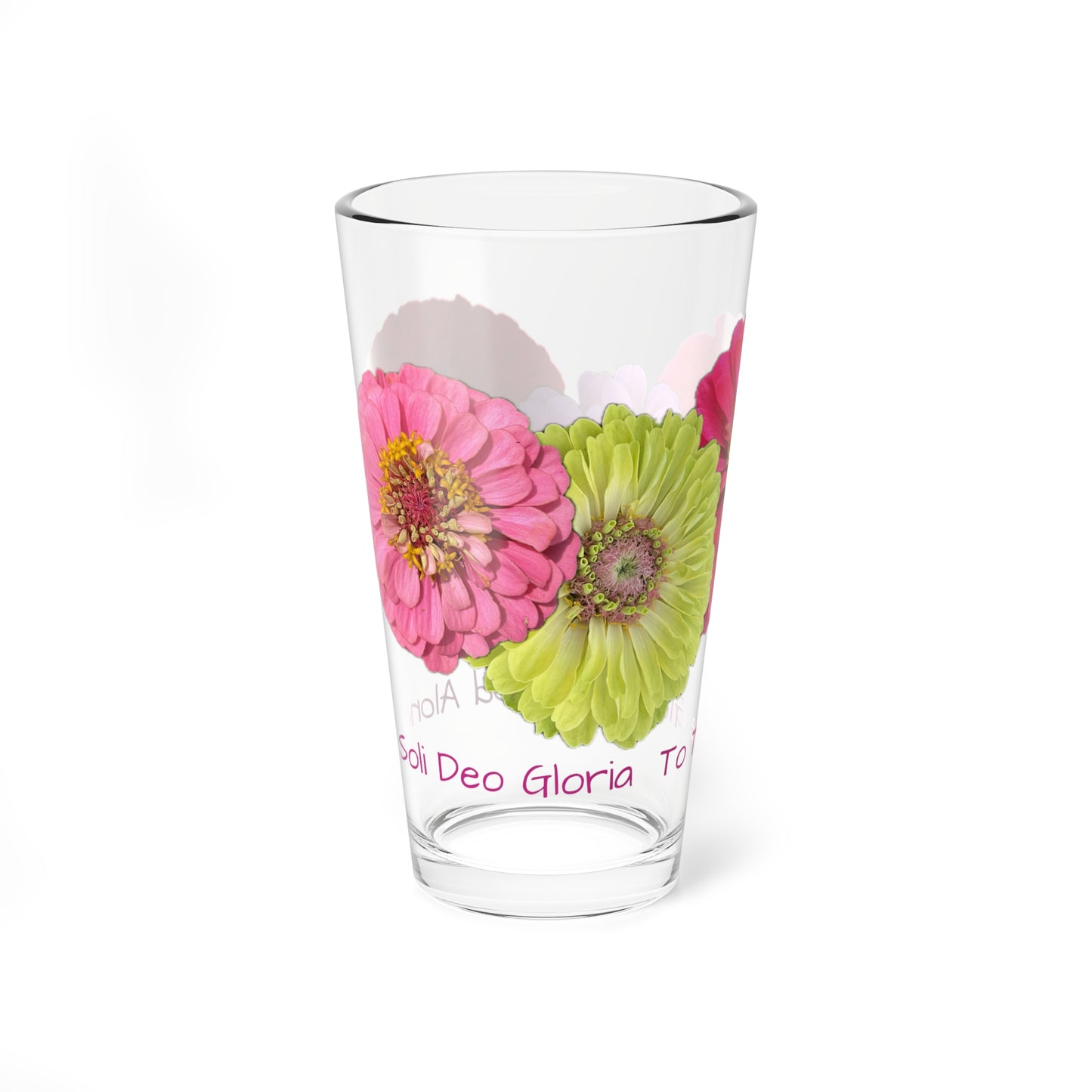 Zinnia Pint Glass Soli Deo Gloria - To The Glory of God Alone