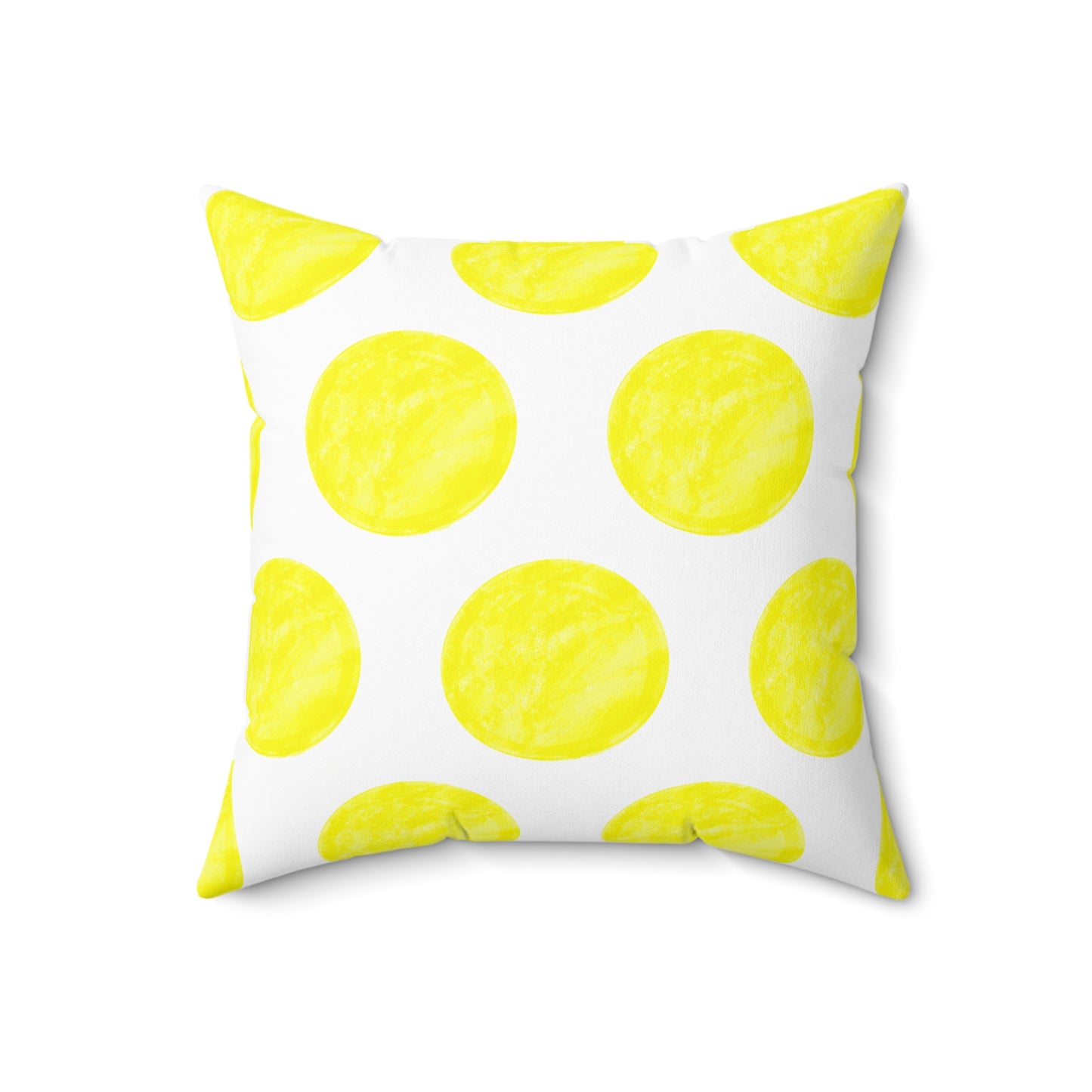 Polka Dot Palette Polyester Square Pillow yellow