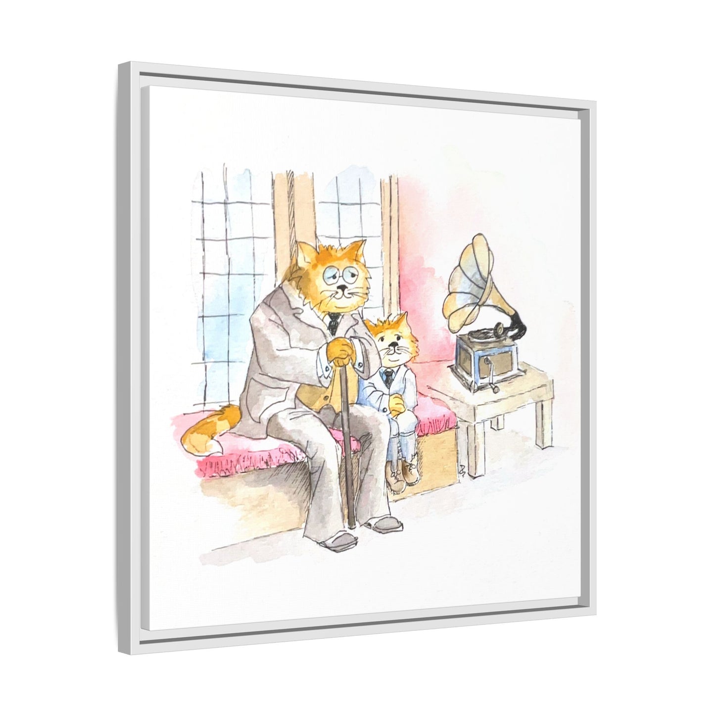 Kitty Fun Matte Canvas Framed