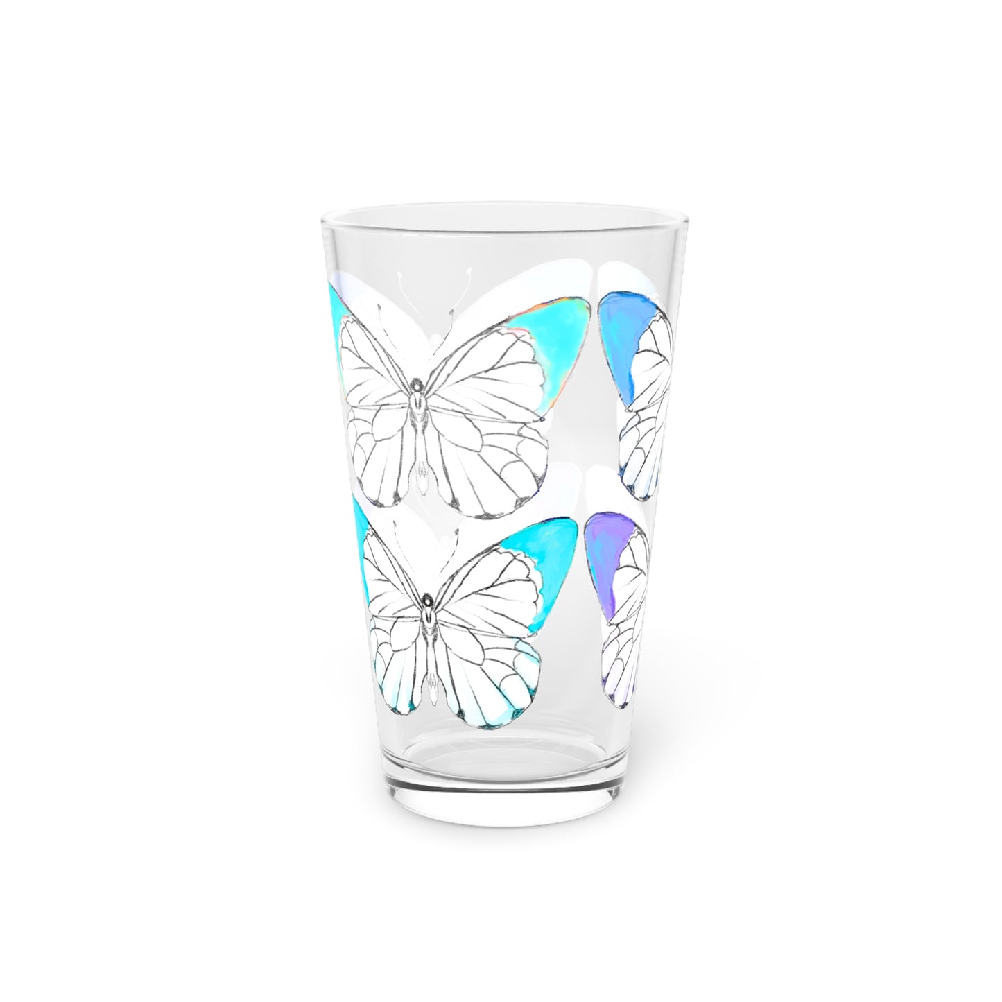 Chroma Pint Glass, 16oz Aqua Blue Periwnkle