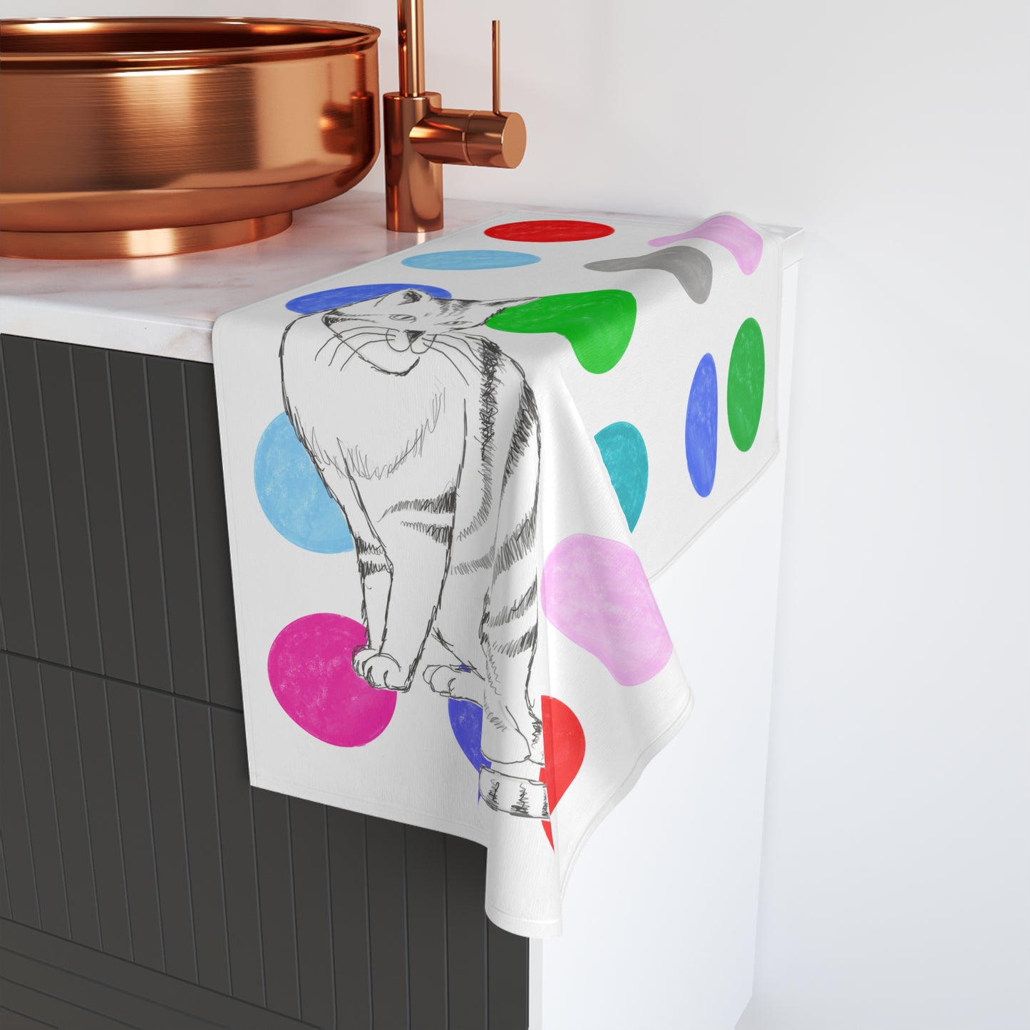 Kitty Fun Hand Towel Multi-Color