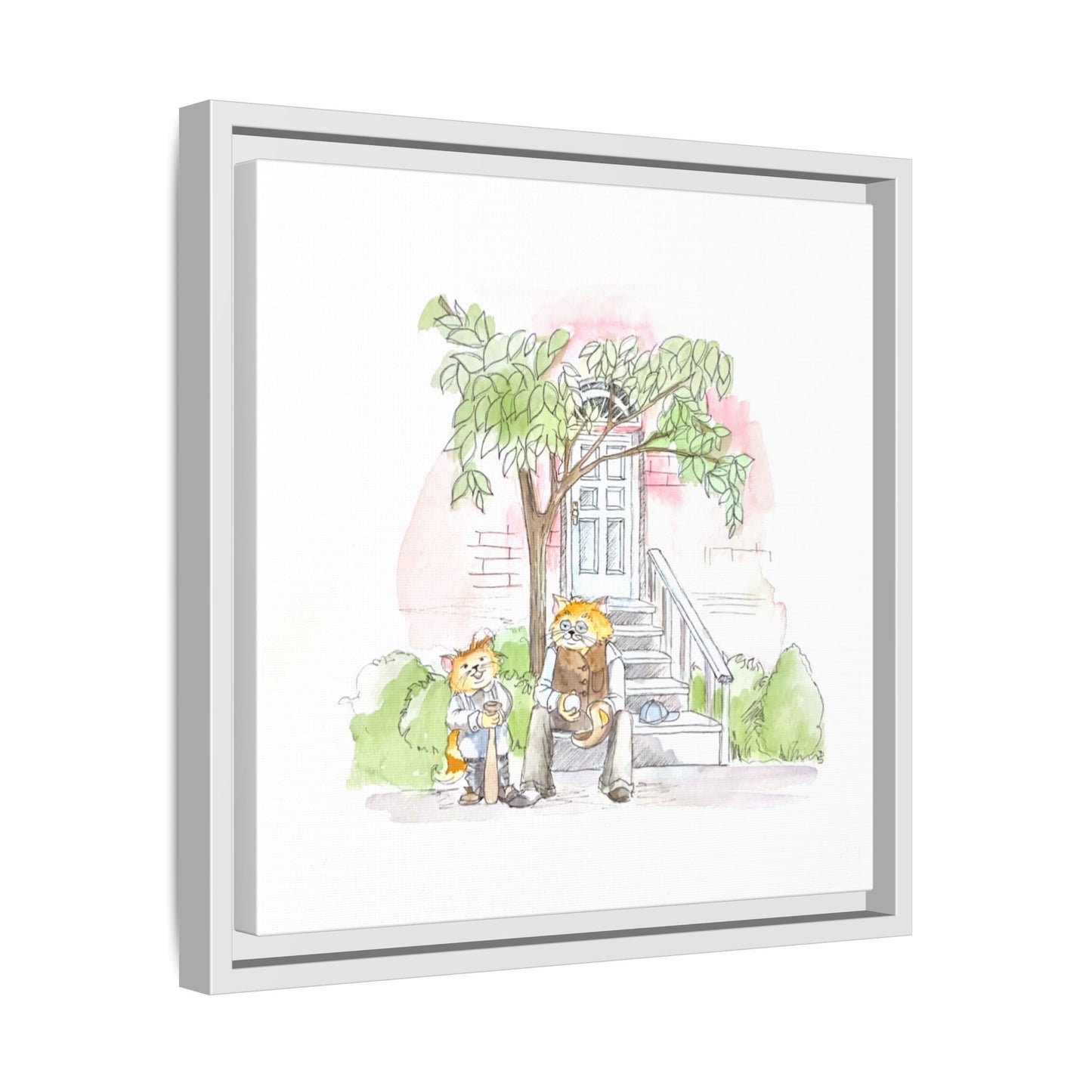 Kitty Fun Matte Canvas Framed