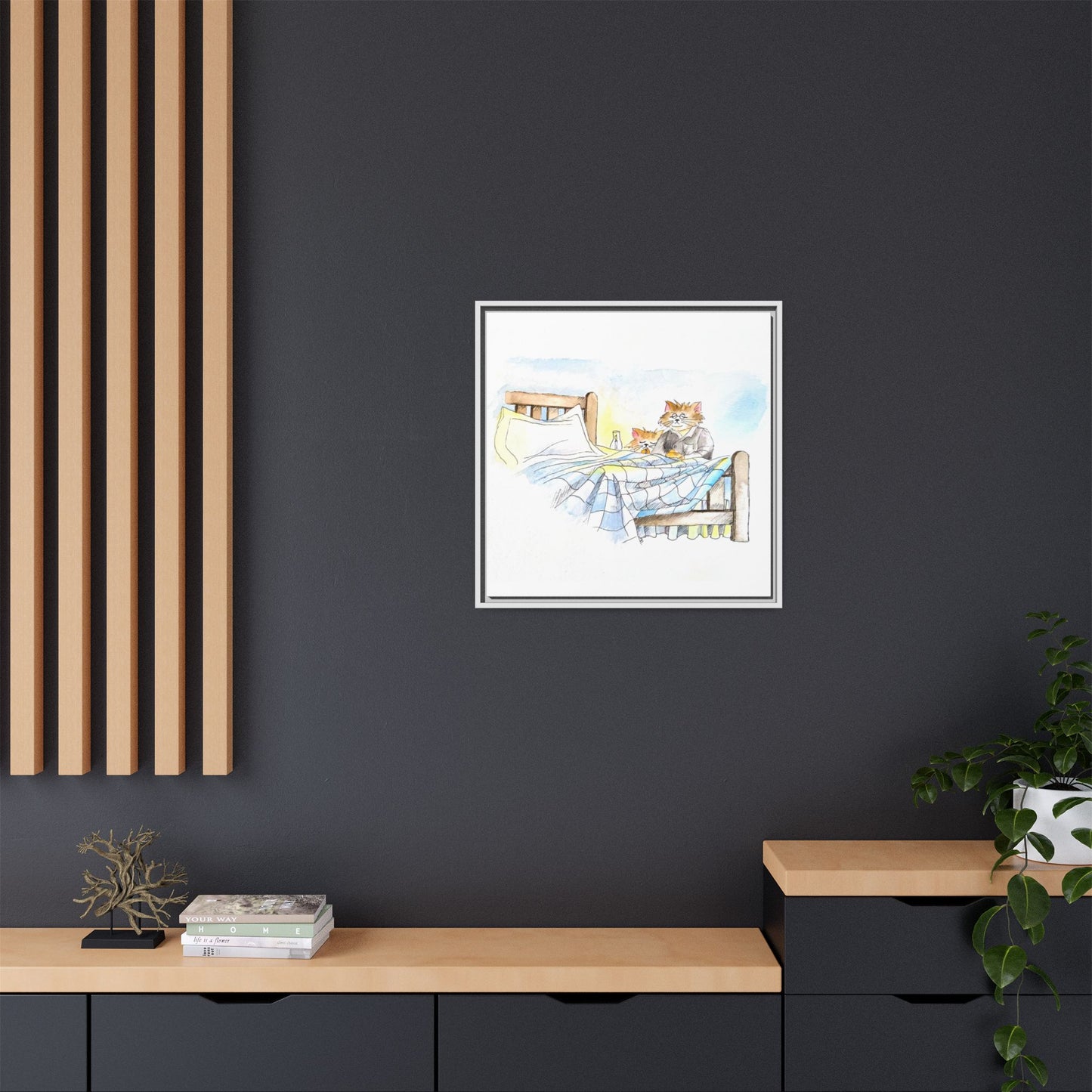 Kitty Fun Matte Canvas Framed
