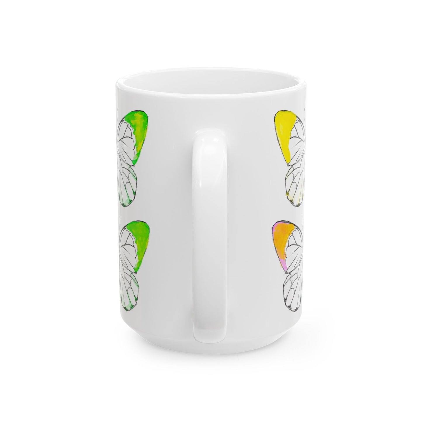 Chroma Ceramic Mug, (11oz, 15oz) yellow pink green