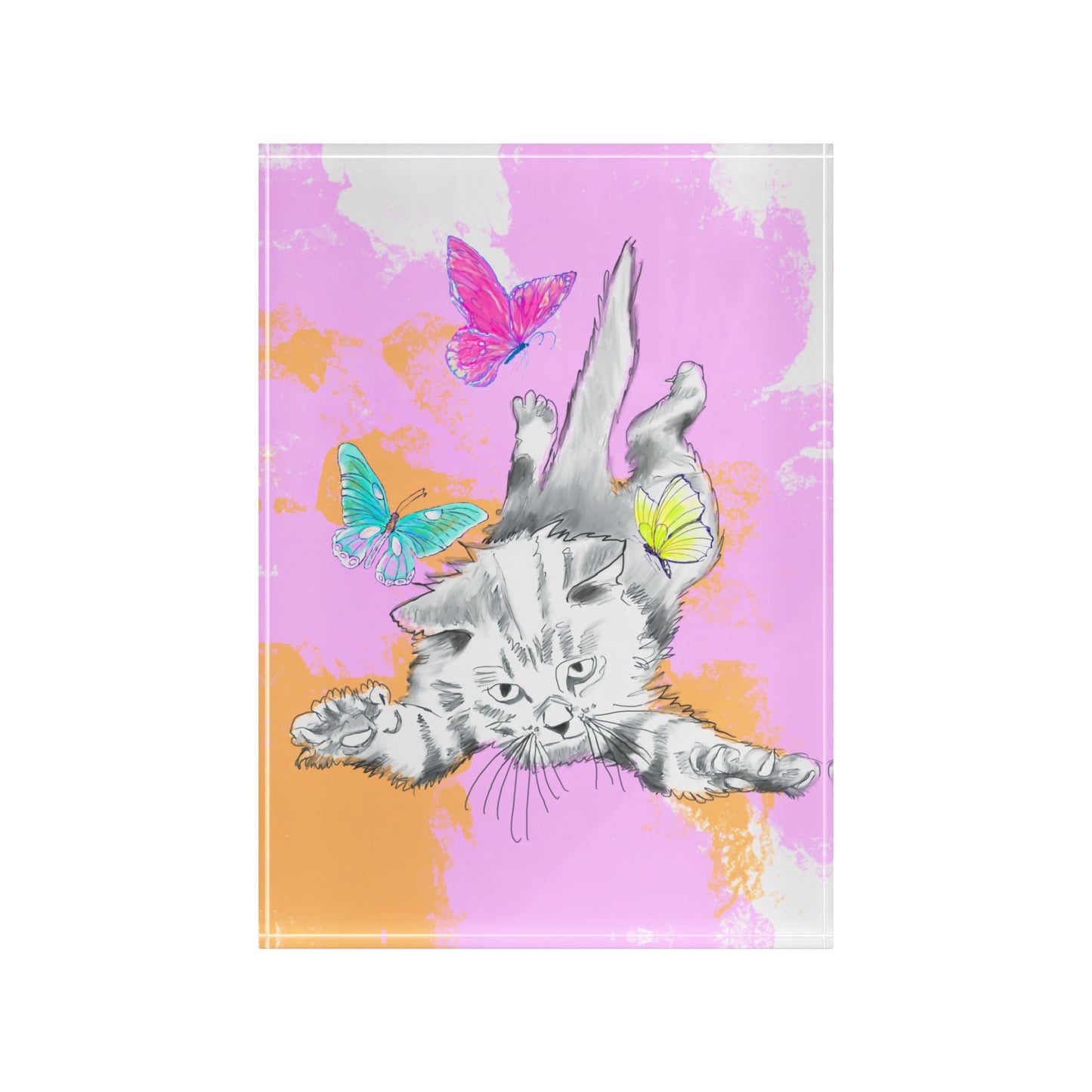 Kitty Flutter Acrylic Block