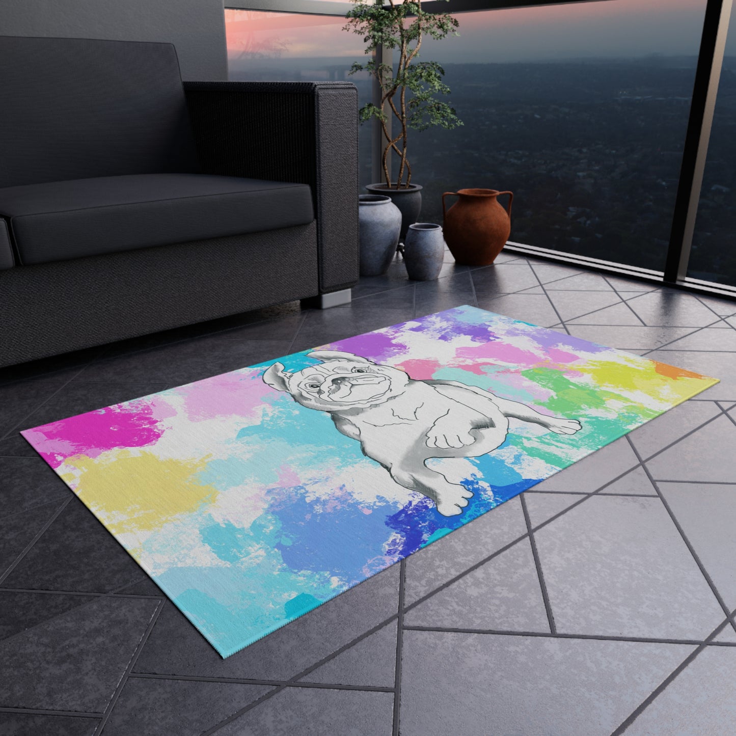 Indoor/Outdoor Rugs Color Dog Splash