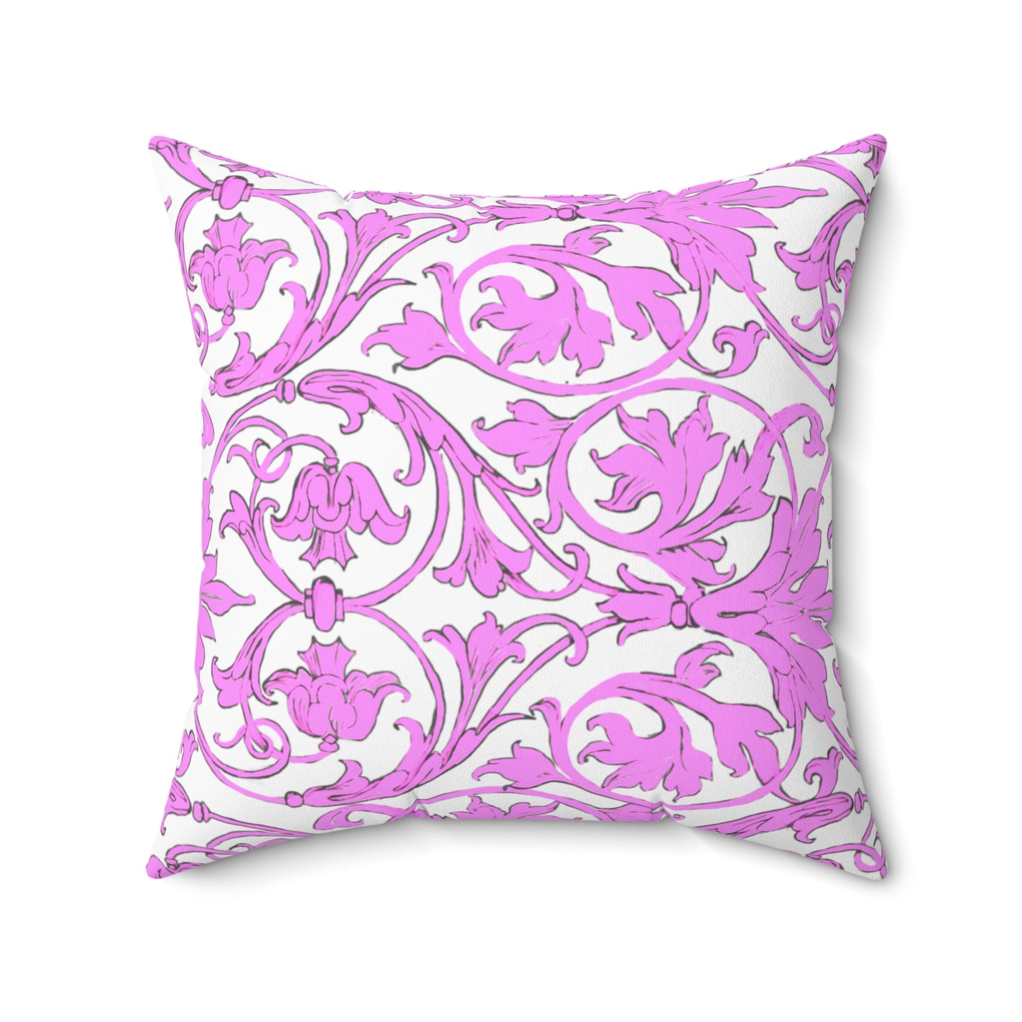 Scrollwork Polyester Square Pillow "Devote yourselves..."