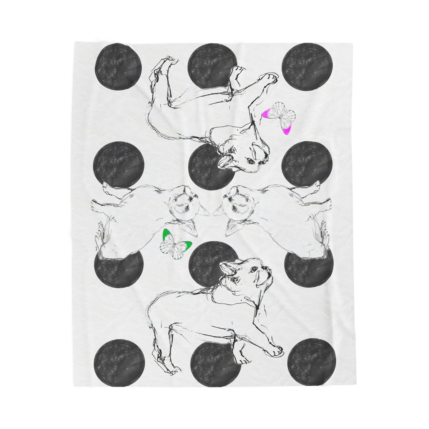 Dogi Fun Velveteen Plush Blanket Bulldogs