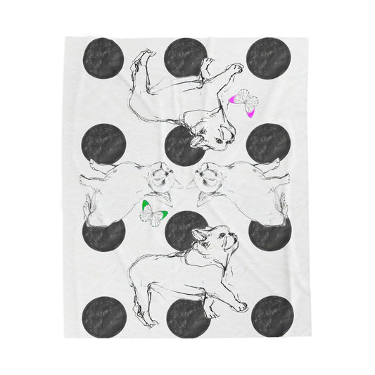 Dogi Fun Velveteen Plush Blanket Bulldogs