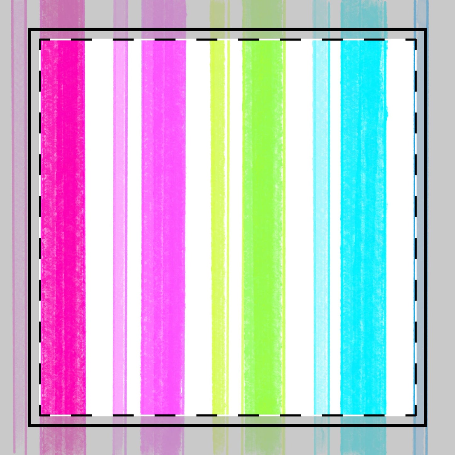 Butterfly Flutterstripe Poly Twill Napkin, Pink/Green/Aqua, Fabric Background Bright White