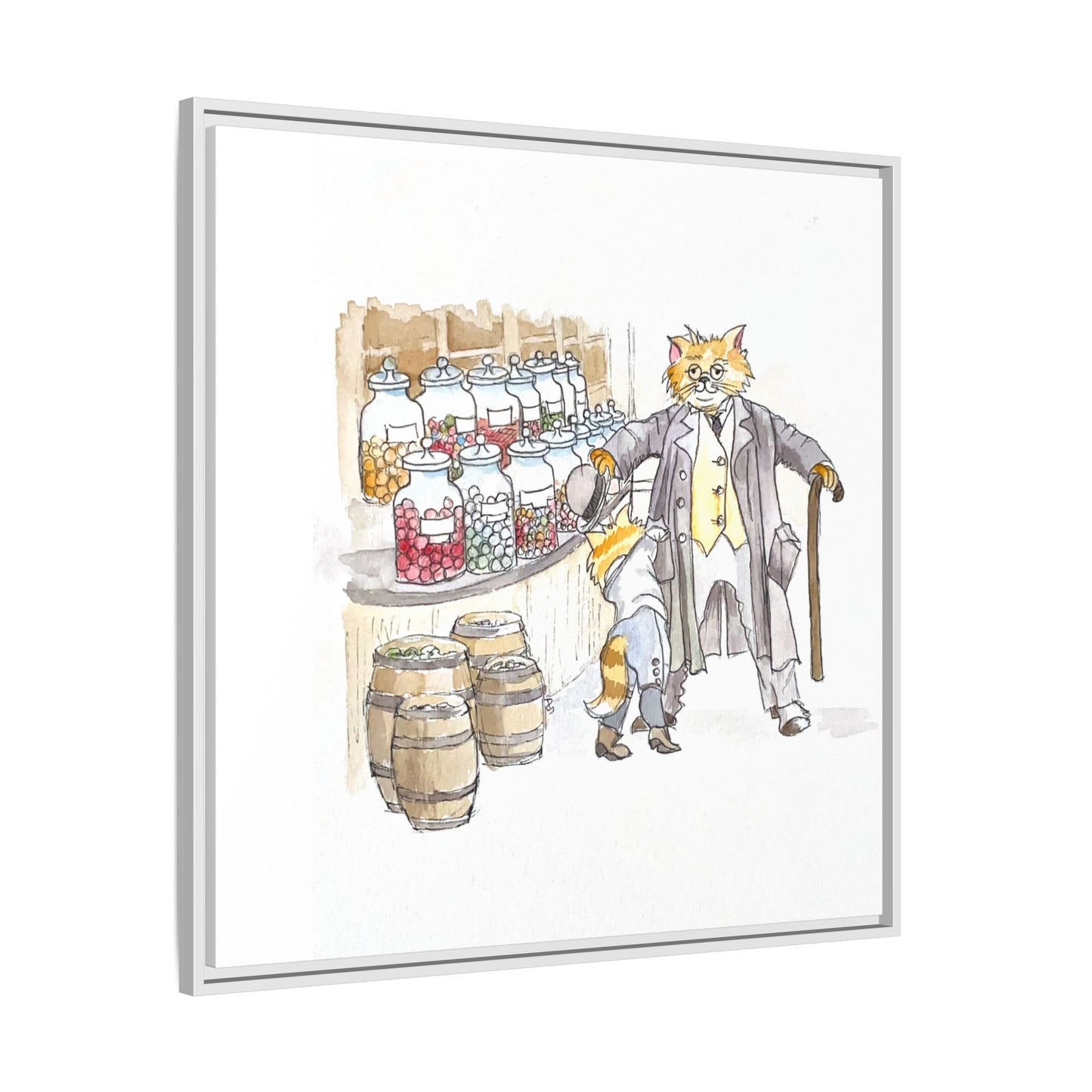 Kitty Fun Matte Canvas Framed