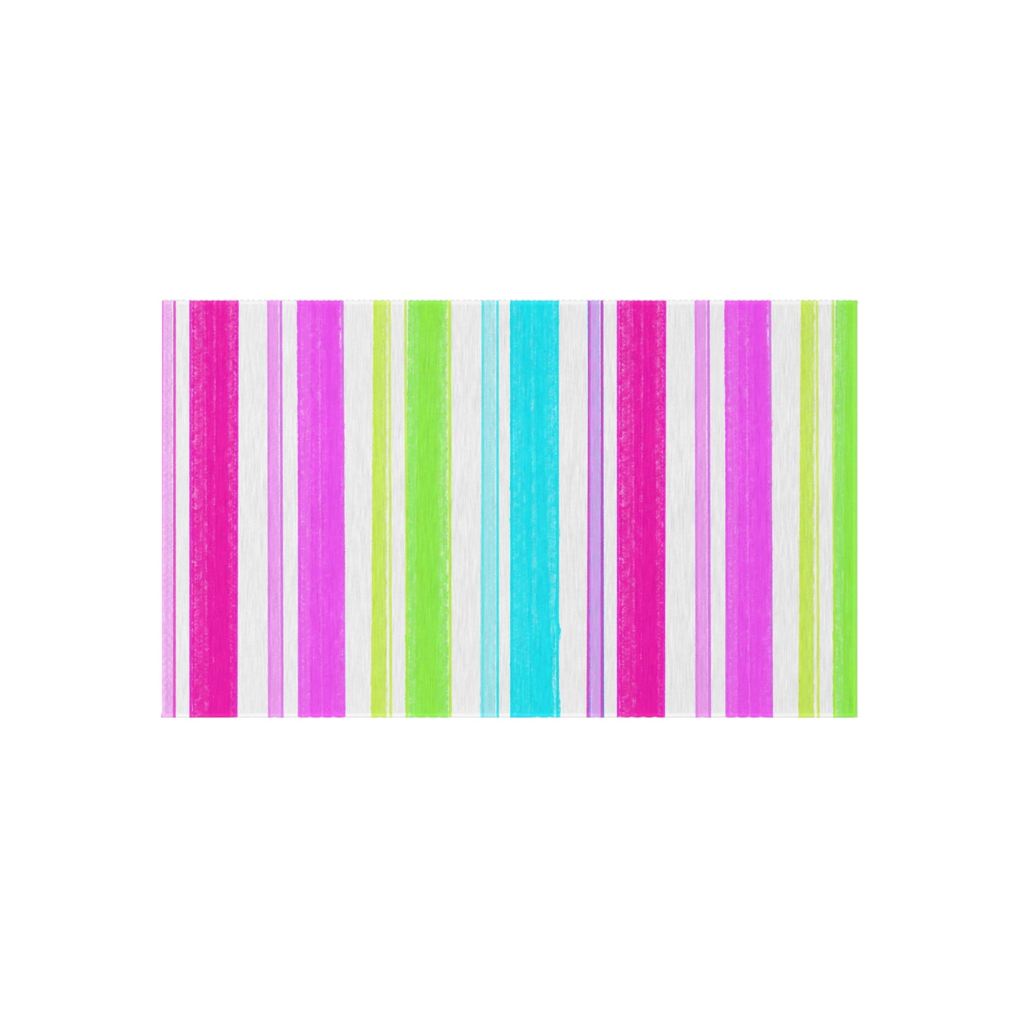 Butterfly Flutterstripe Outdoor Rug , Pinks, Greens, Aqua