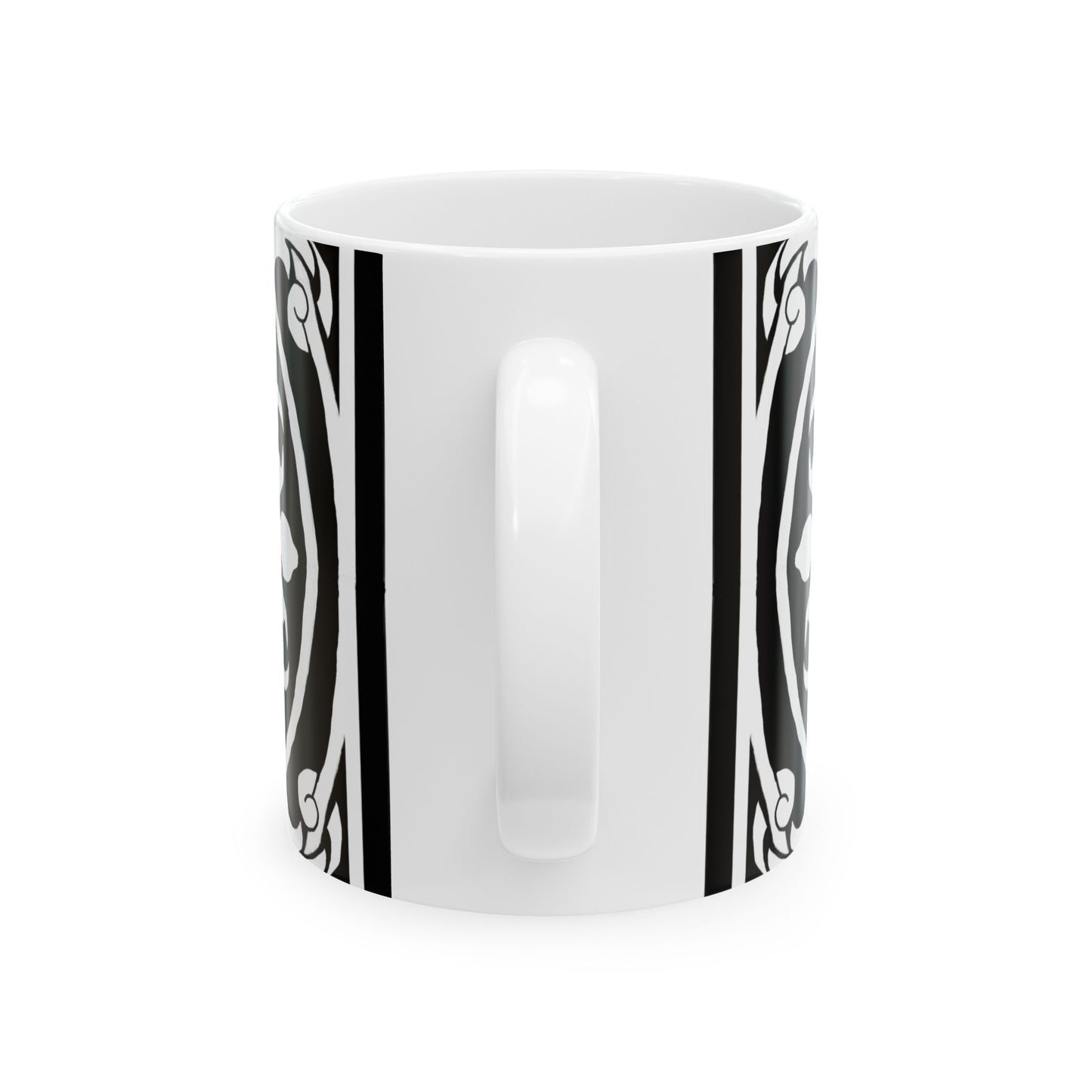 Scrollwork Ceramic Mug Black