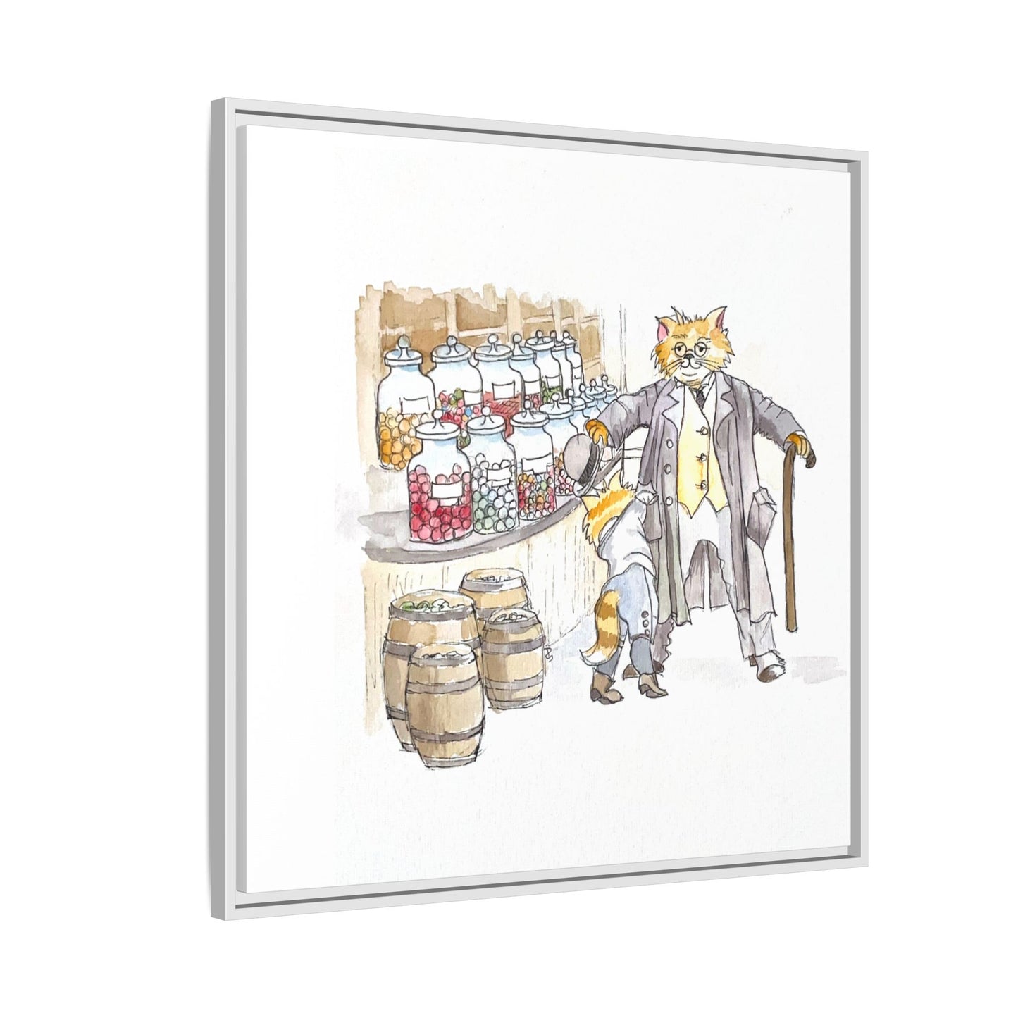 Kitty Fun Matte Canvas Framed