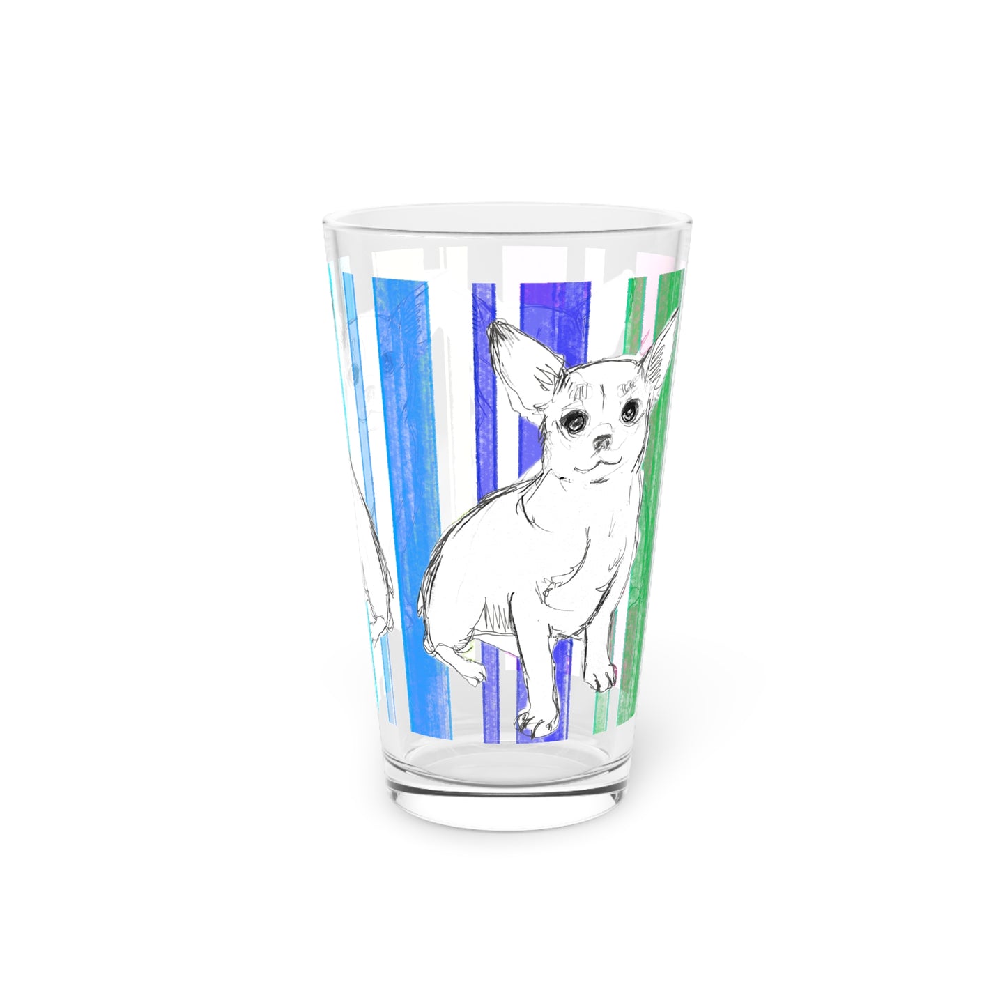 Dogi Fun Pint Glass, 16oz Chihuahua