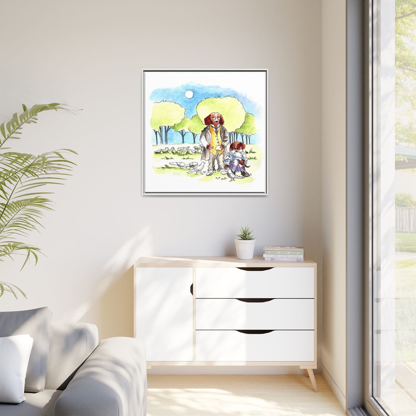 Dogi Fun Matte Canvas Framed