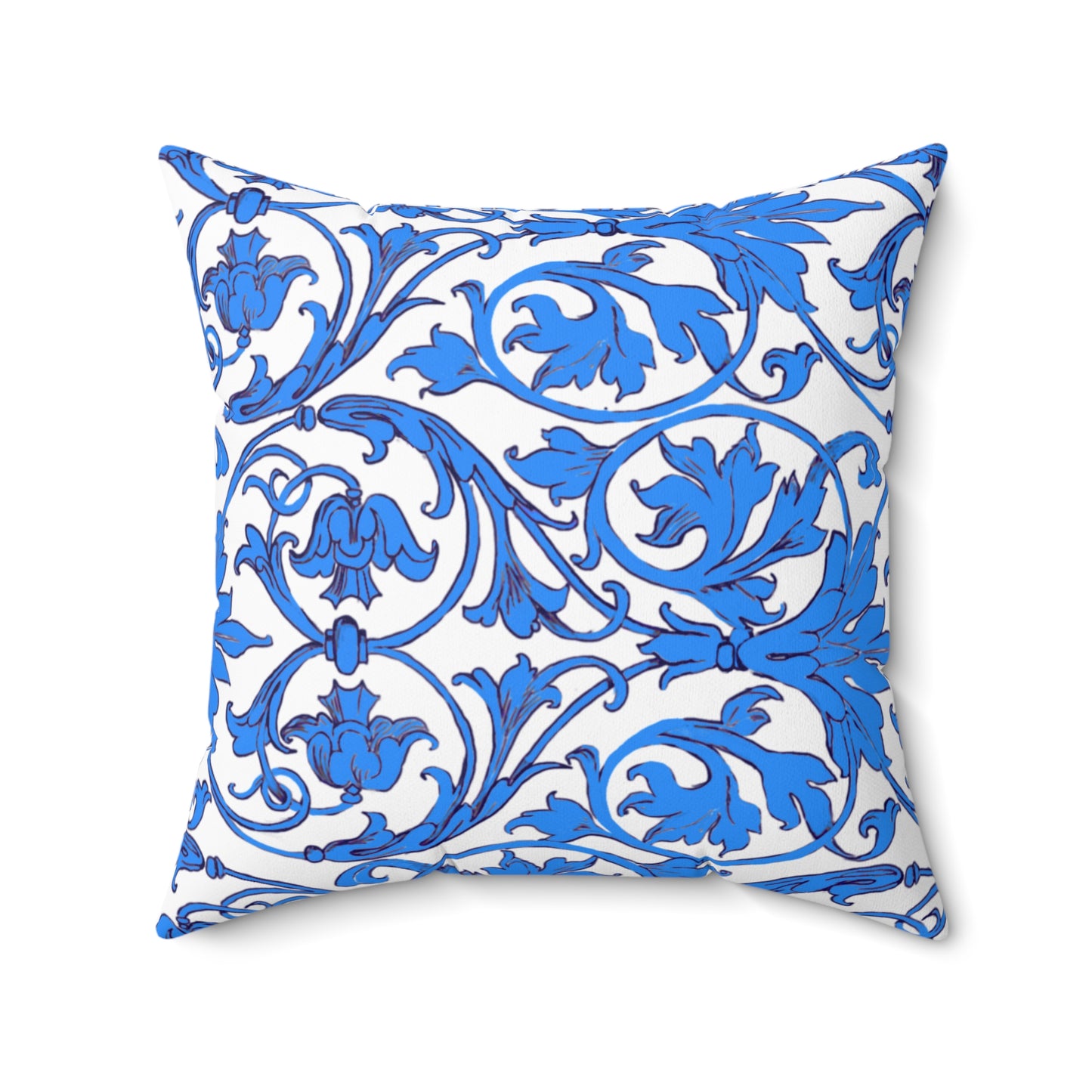 Scrollwork Polyester Square Pillow "Devote yourselves..."