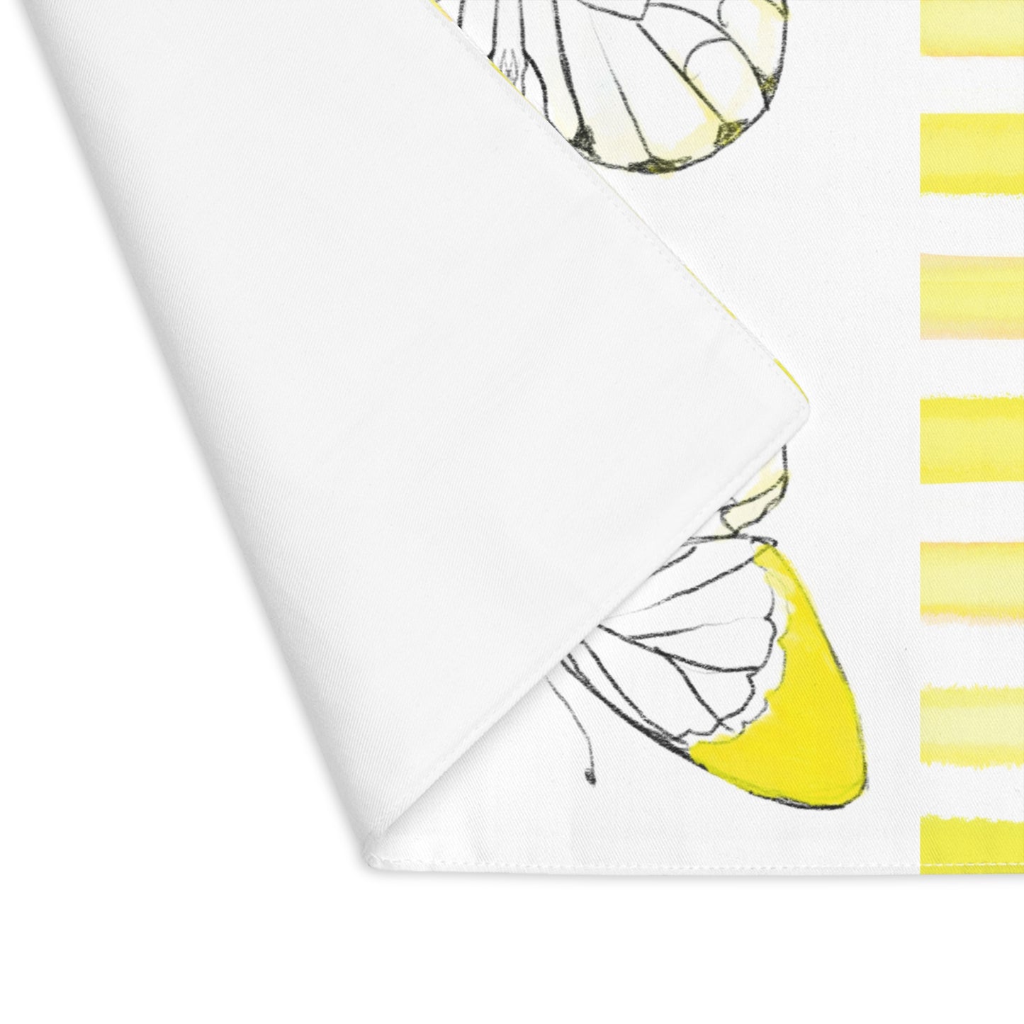 Butterfly Chroma Stripe Placemat, 1 pc, Yellow, (Fabric Background Creamy White)
