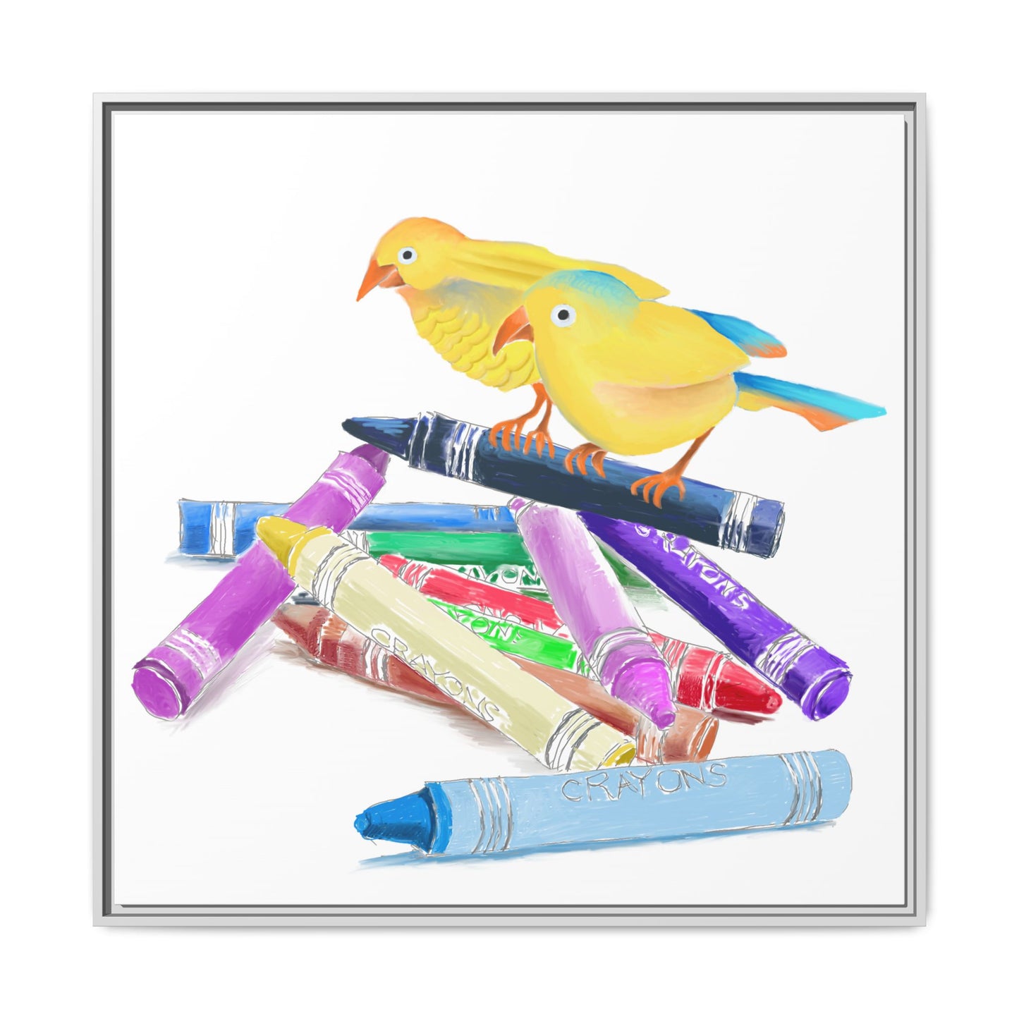 Jolly Birds Matte Canvas Framed