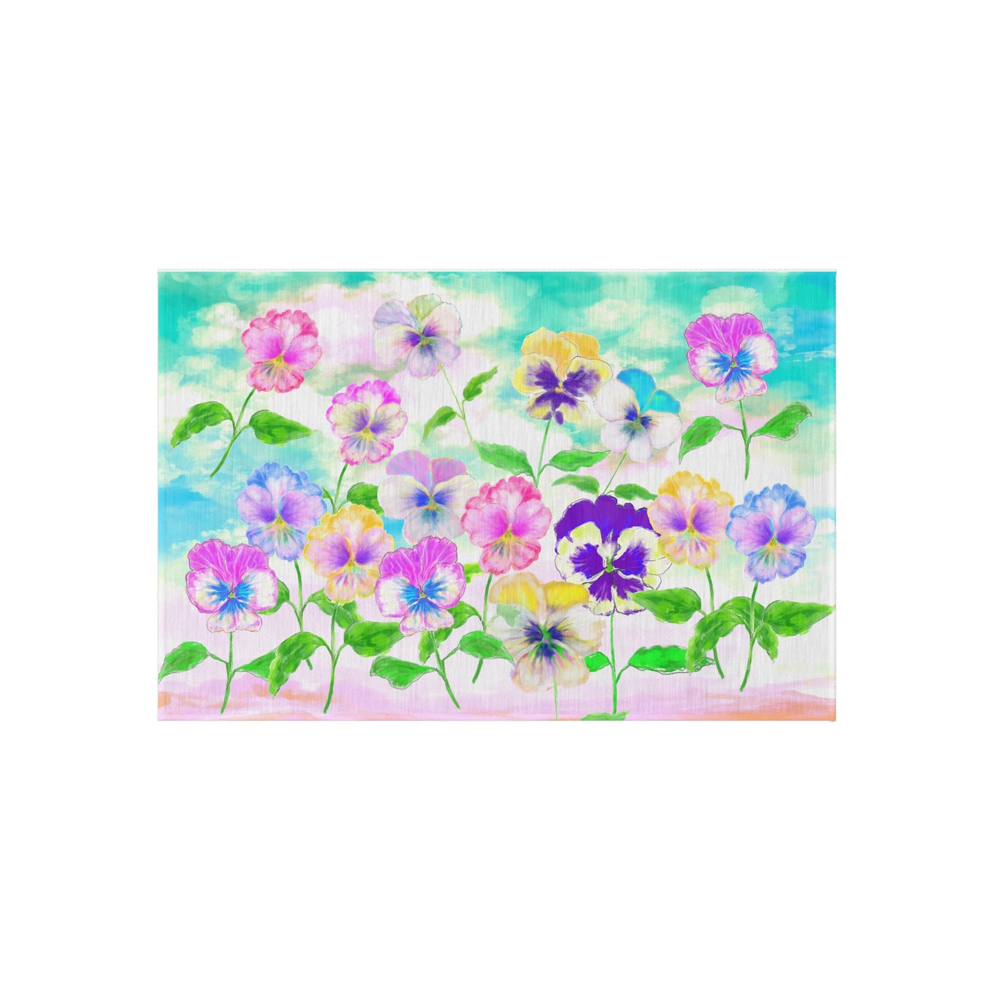 Flower Fun Pansy Outdoor /Indoor Rug