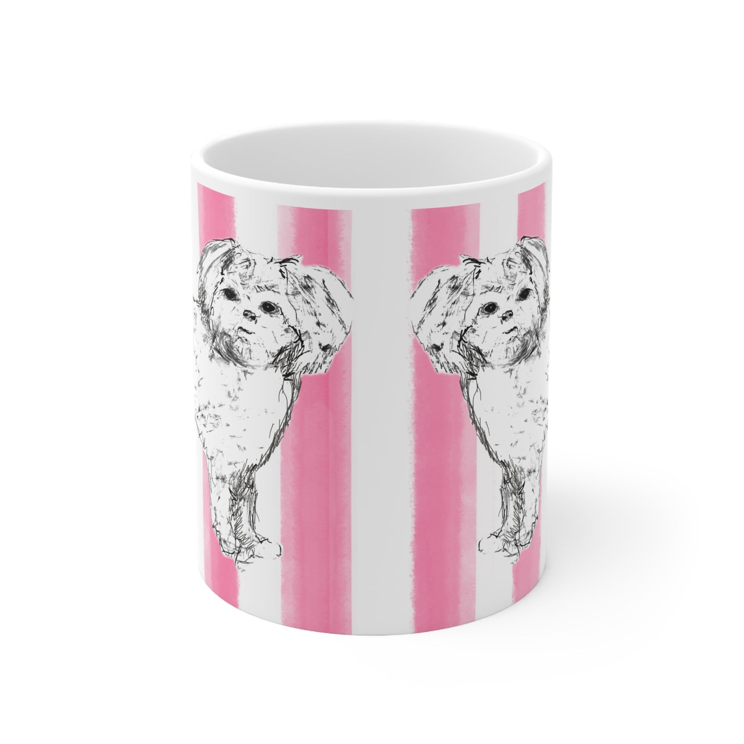 Dogi Fun Ceramic Mug  Pink, Shih Tzus