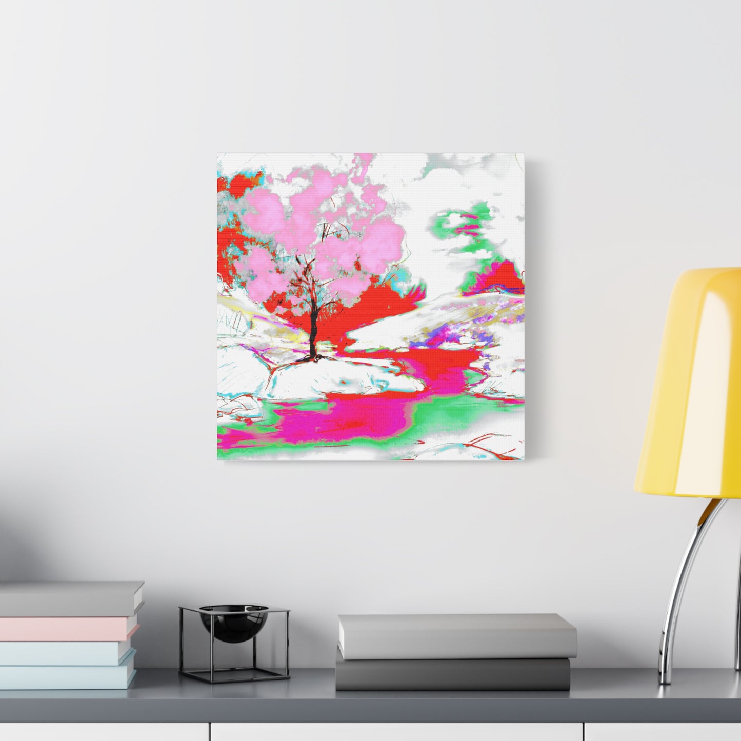 Joyful Landscape Matte Canvas, Stretched, 1.25" Pink, Red