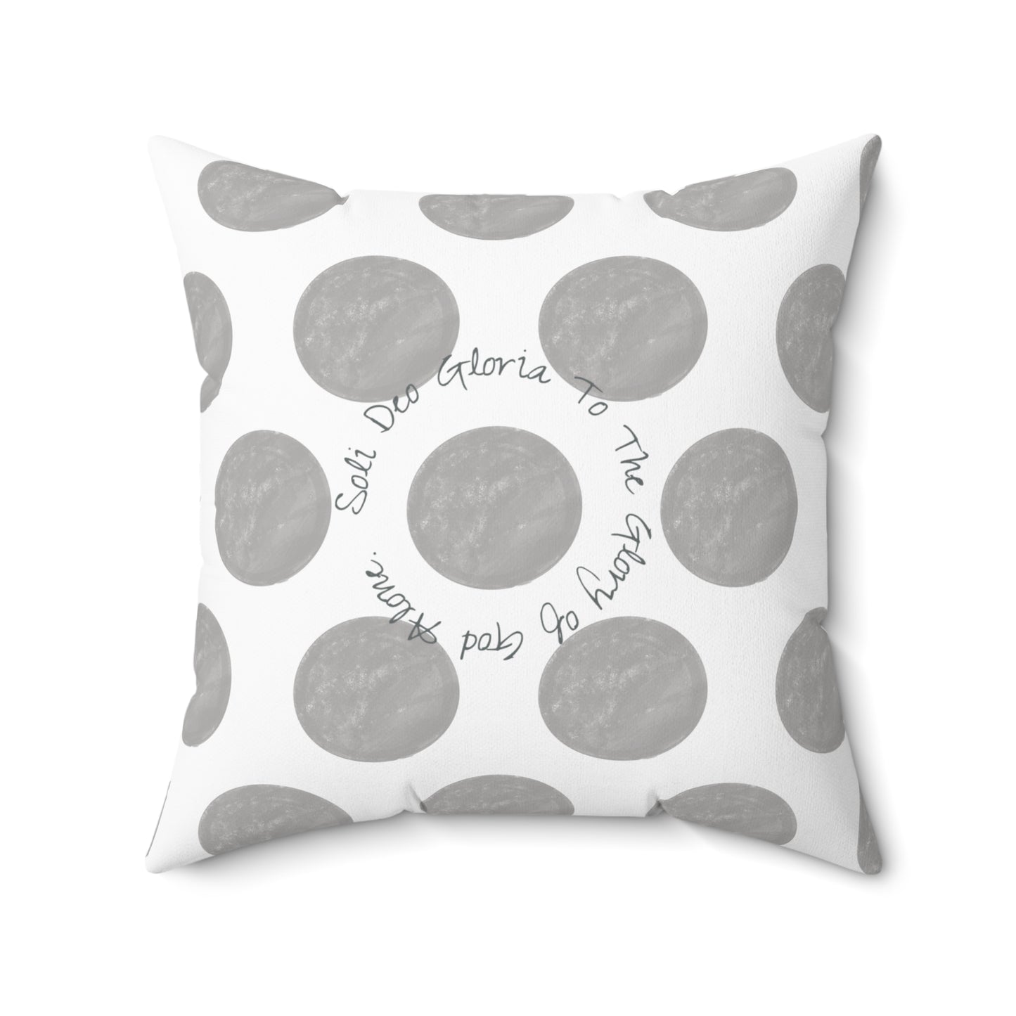 Polka Dot Joy Polyester Square Pillow "Soli Deo…”