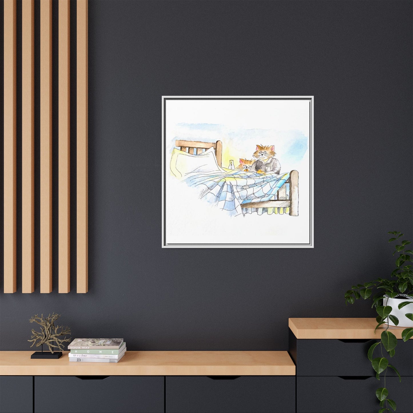 Kitty Fun Matte Canvas Framed