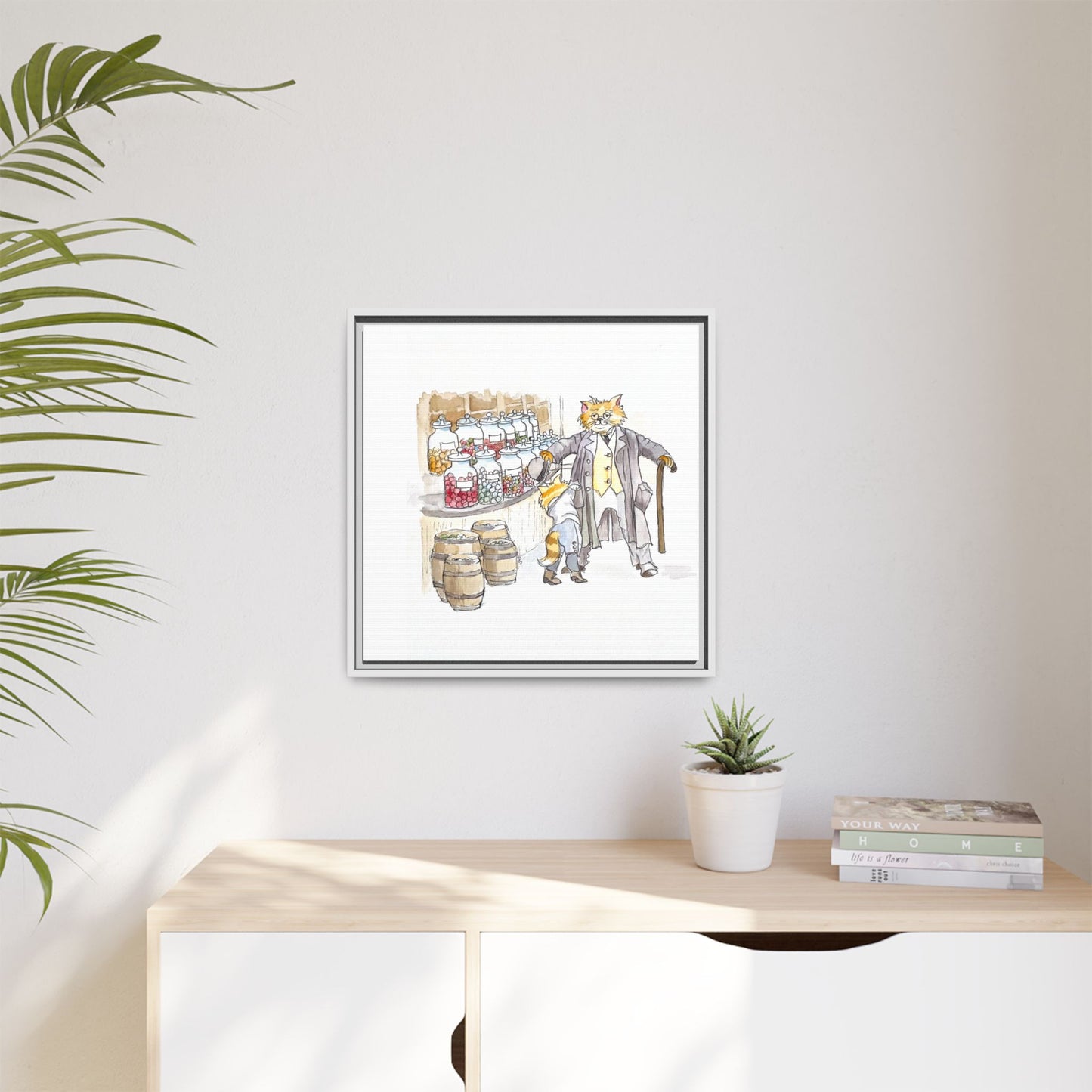 Kitty Fun Matte Canvas Framed