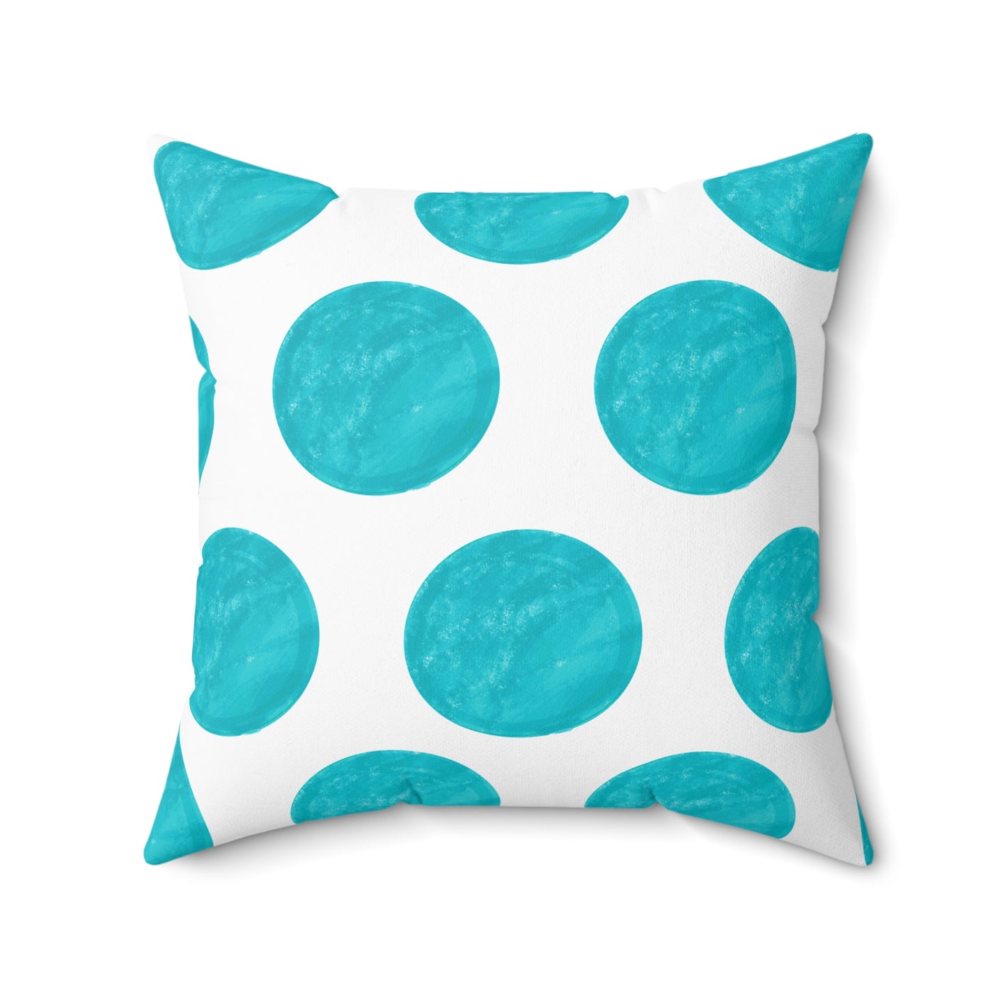 Polka Dot Palette Polyester Square Pillow aqua teal
