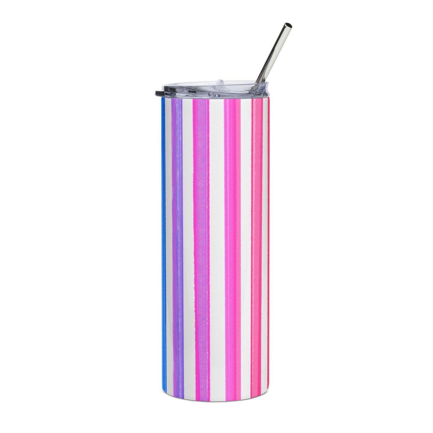 Stainless Steel Tumblers, 20oz Watercolor Rainbow Stripes