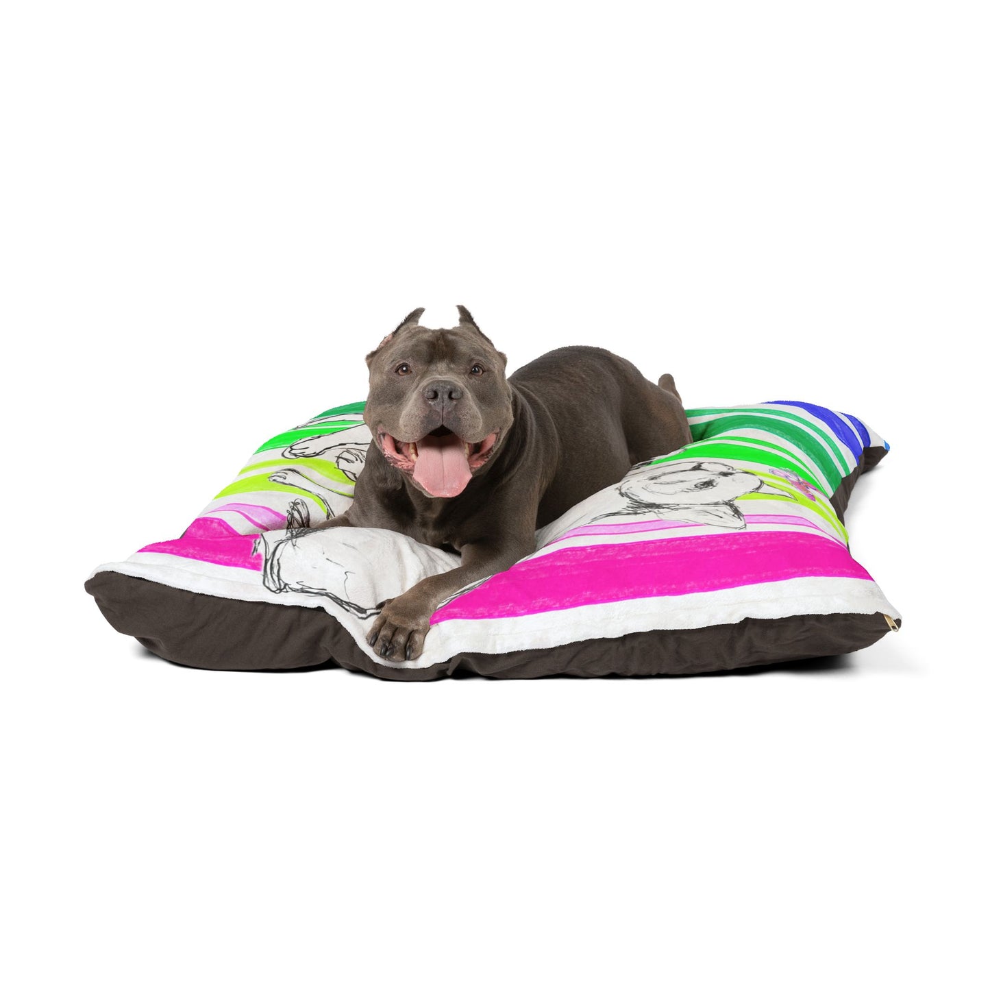 Dogi Butterfly Flutter Bed Multi Color Stripe, Bulldogs