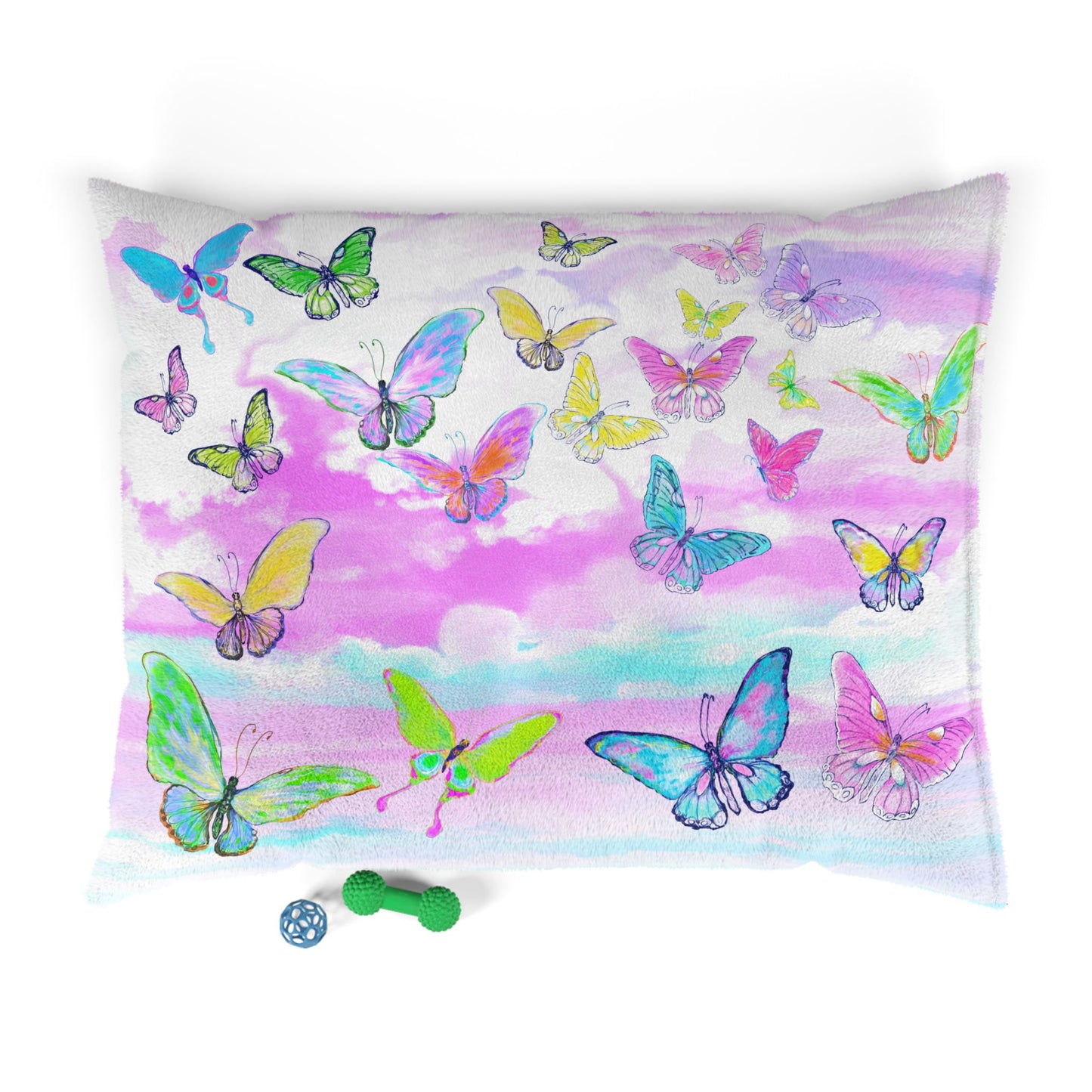 Dogi Butterfly Flutter Pet Bed Colorful Butterflies Pink Sky