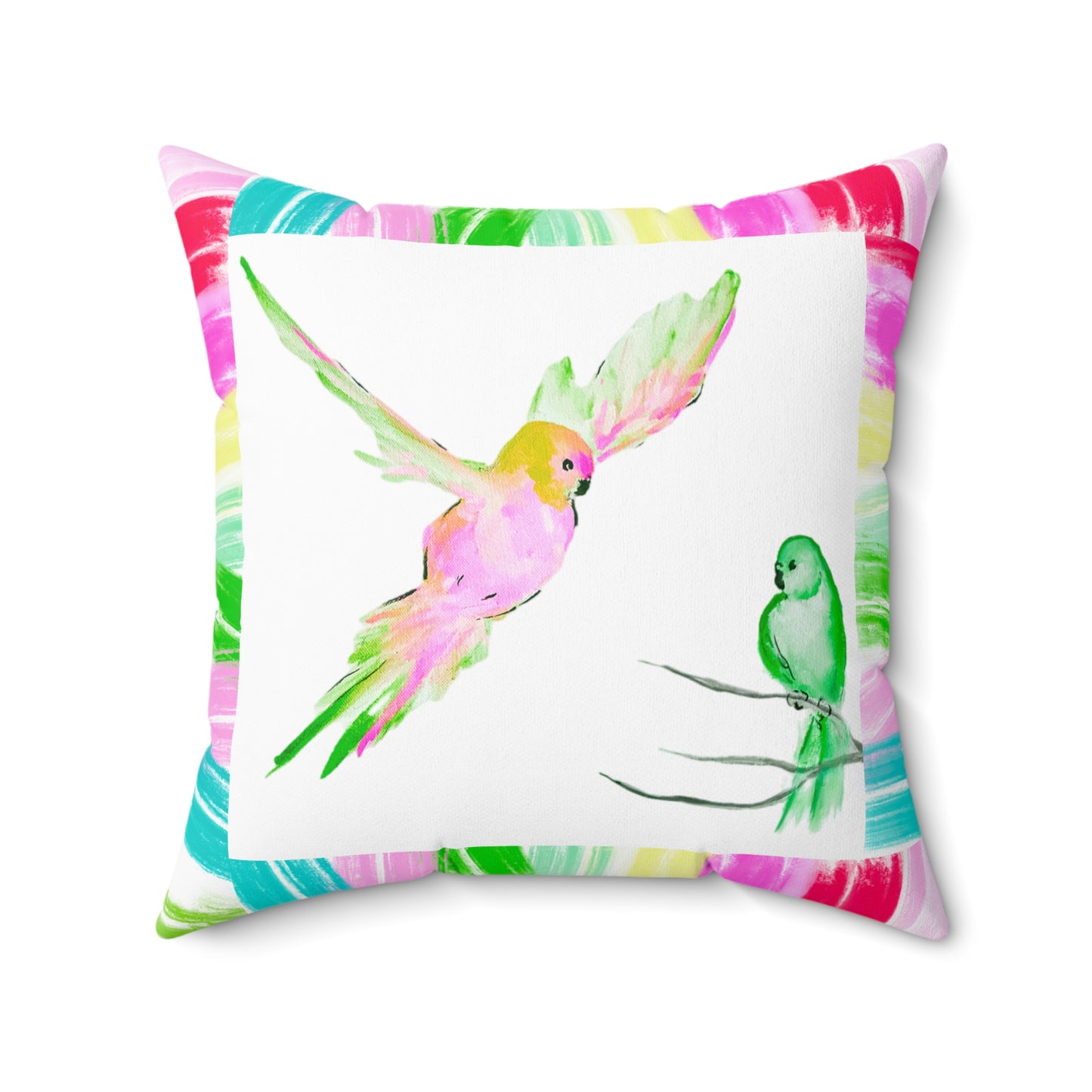 Mega Dot Polyester Square Pillow My eyes are ever toward the Lord Birds