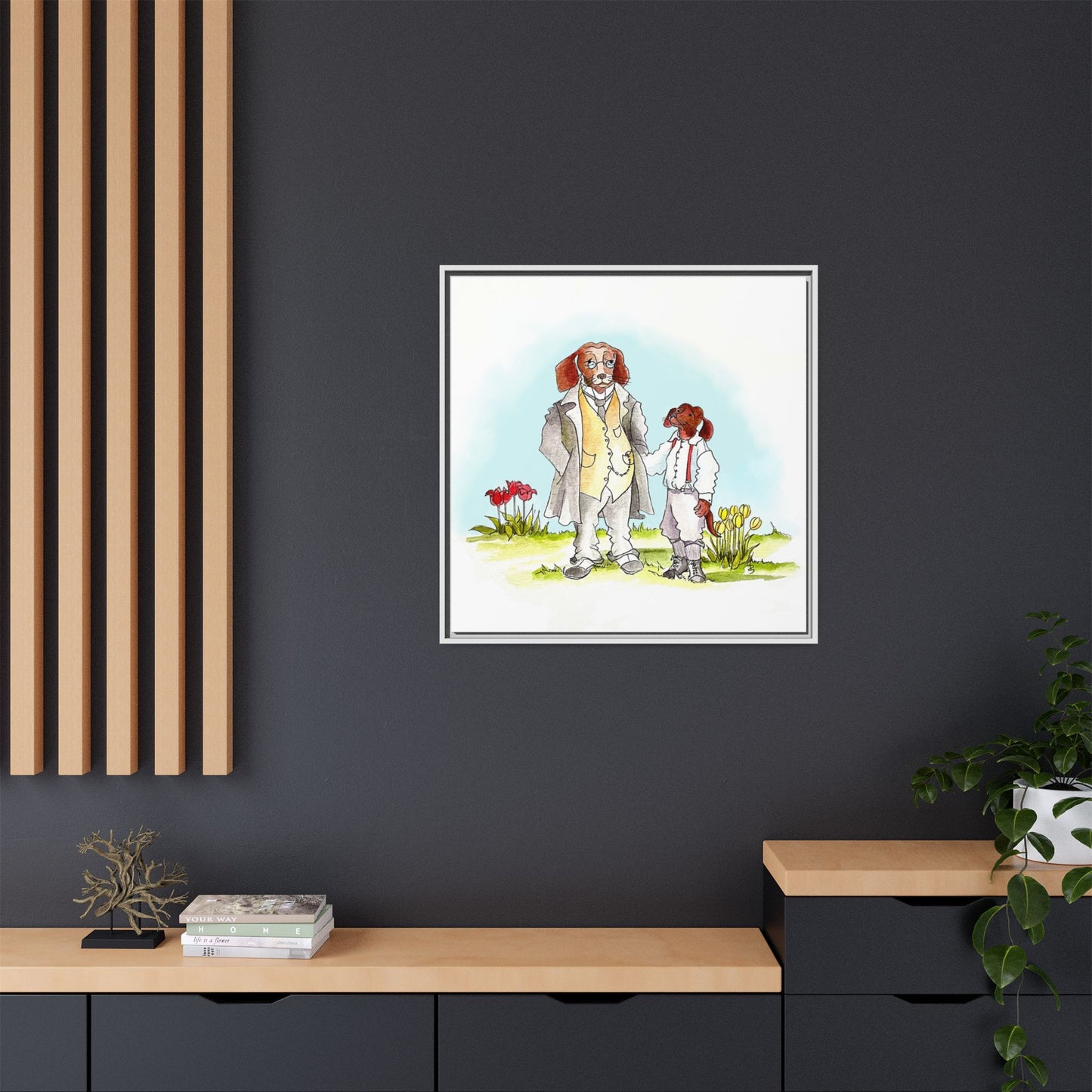 Dogi Fun Matte Canvas Framed