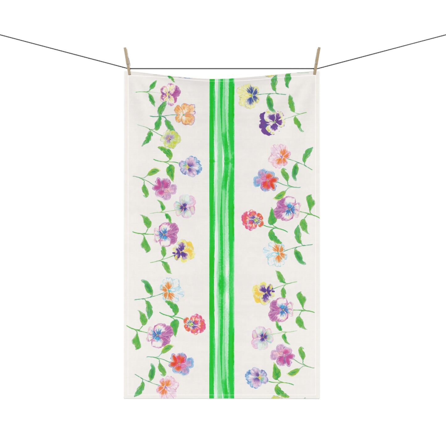 Flower Fun Tea Towel Pansy