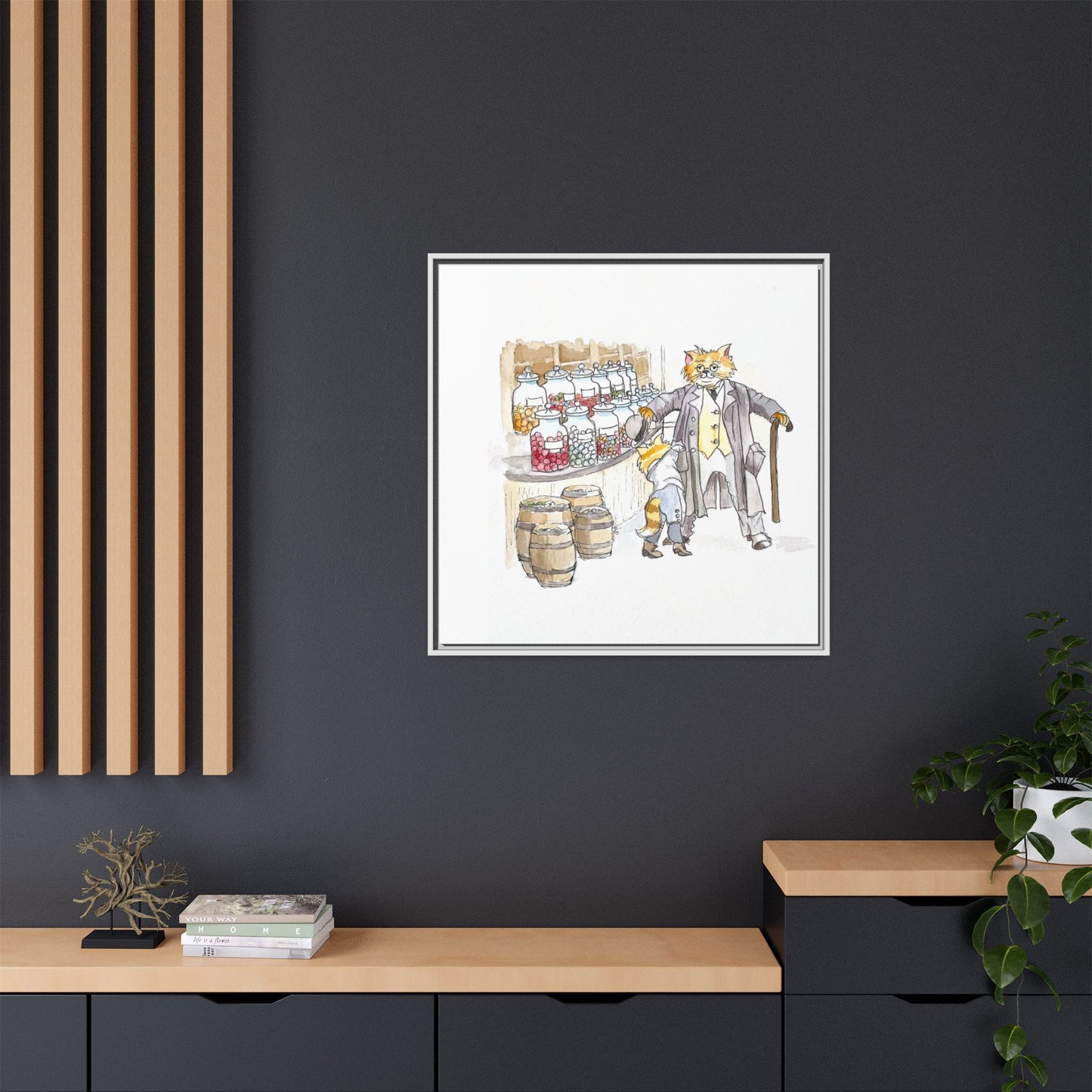 Kitty Fun Matte Canvas Framed