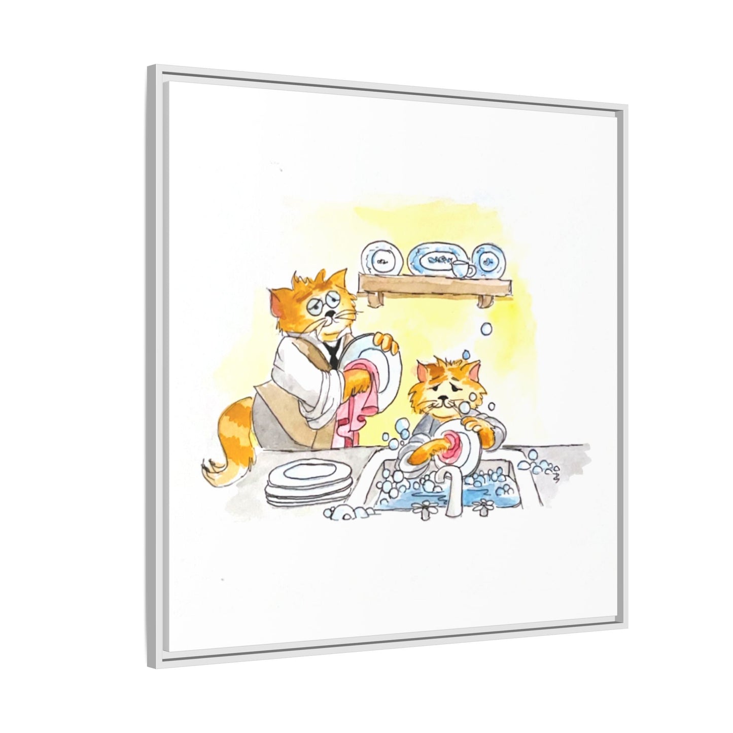 Kitty Fun Matte Canvas Framed