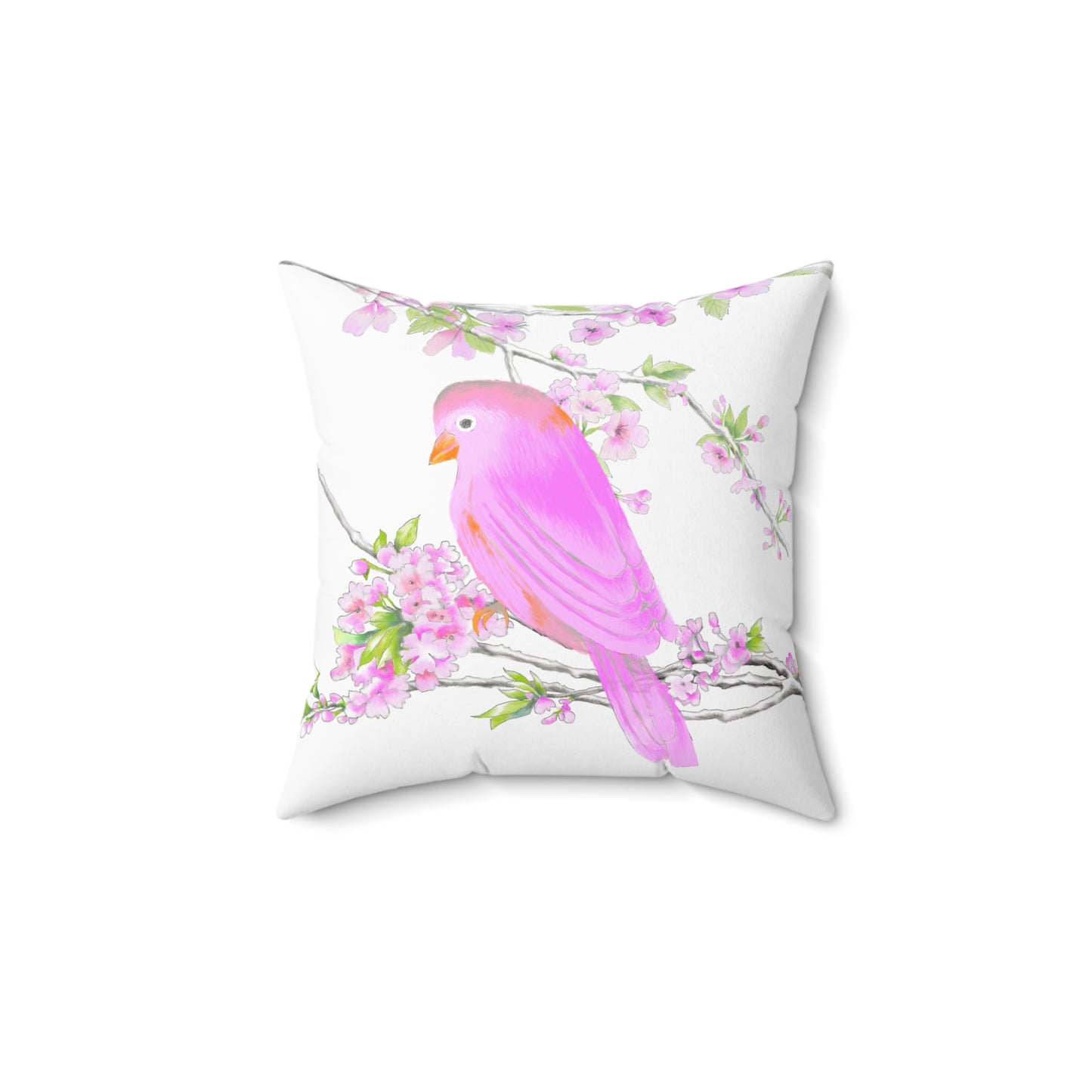 Jolly Birds Spun Polyester Square Pillow