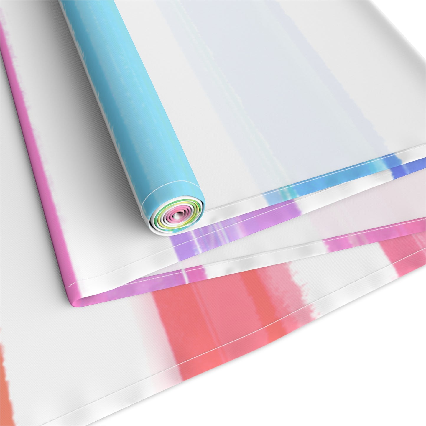 Watercolor Stripe Table Runner, Multi color 16" x72"