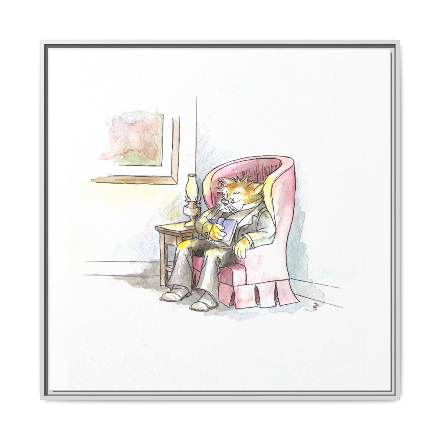 Kitty Fun Matte Canvas Framed