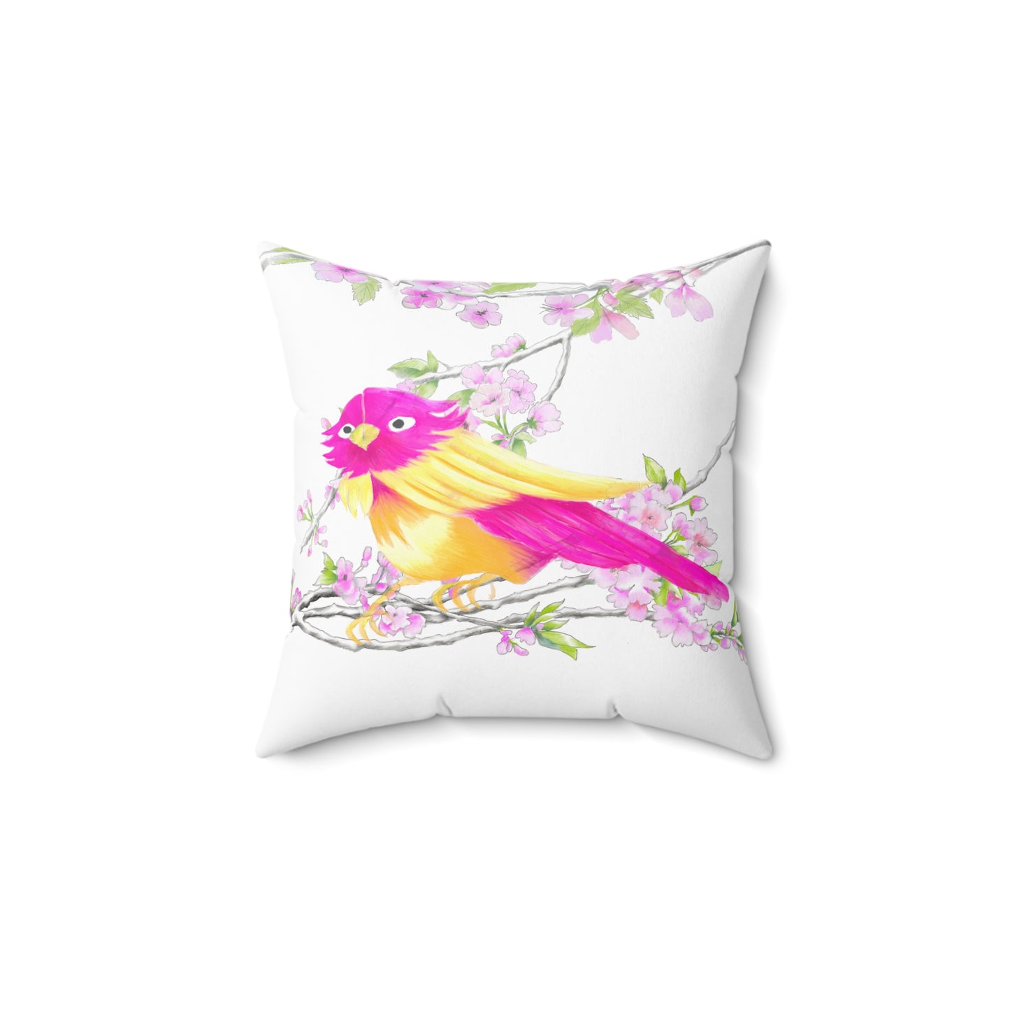 Jolly Birds Spun Polyester Square Pillow