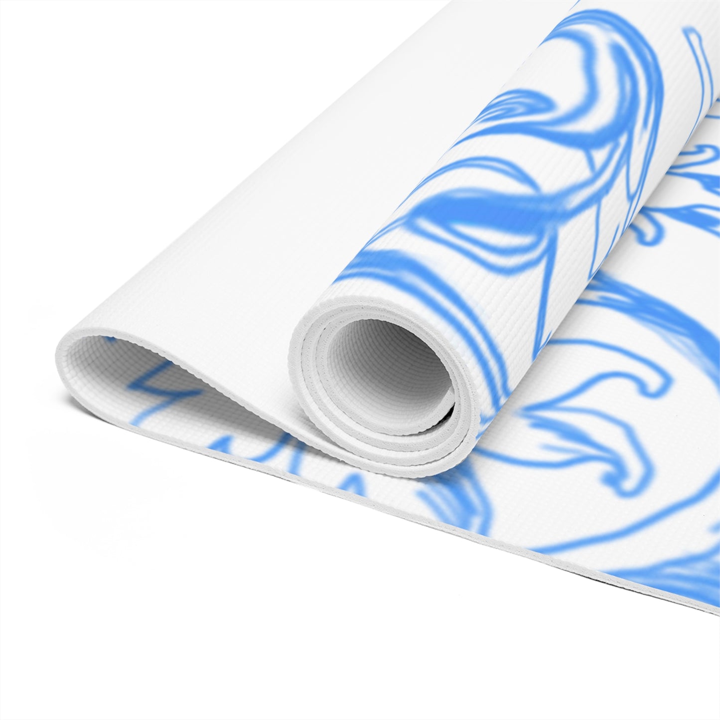 Scrollwork Exercise Mat Light Blue