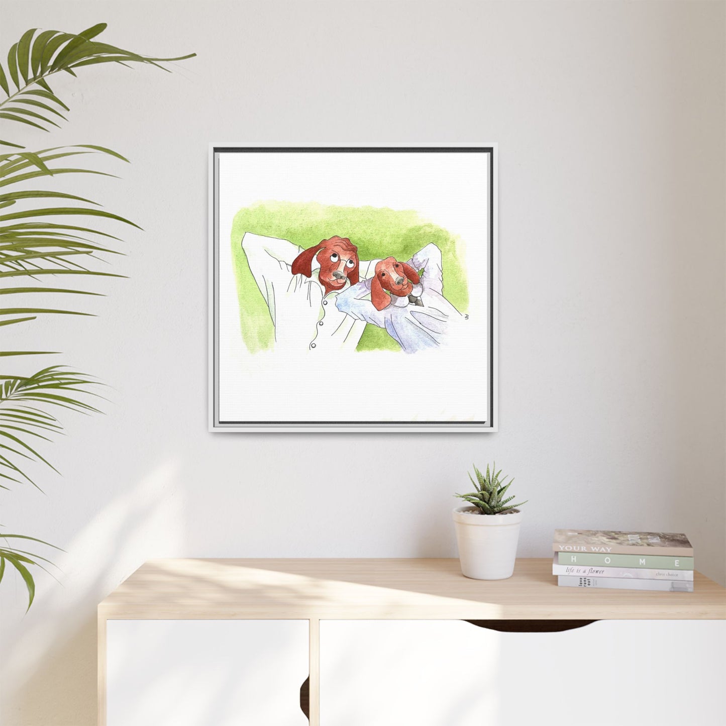 Dogi Fun Matte Canvas Framed