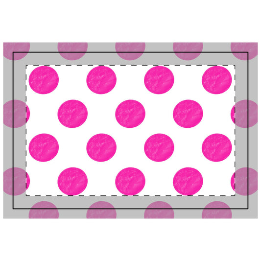Polka Dot polyester Quilted Placemat- Polka Dot Fuchsia