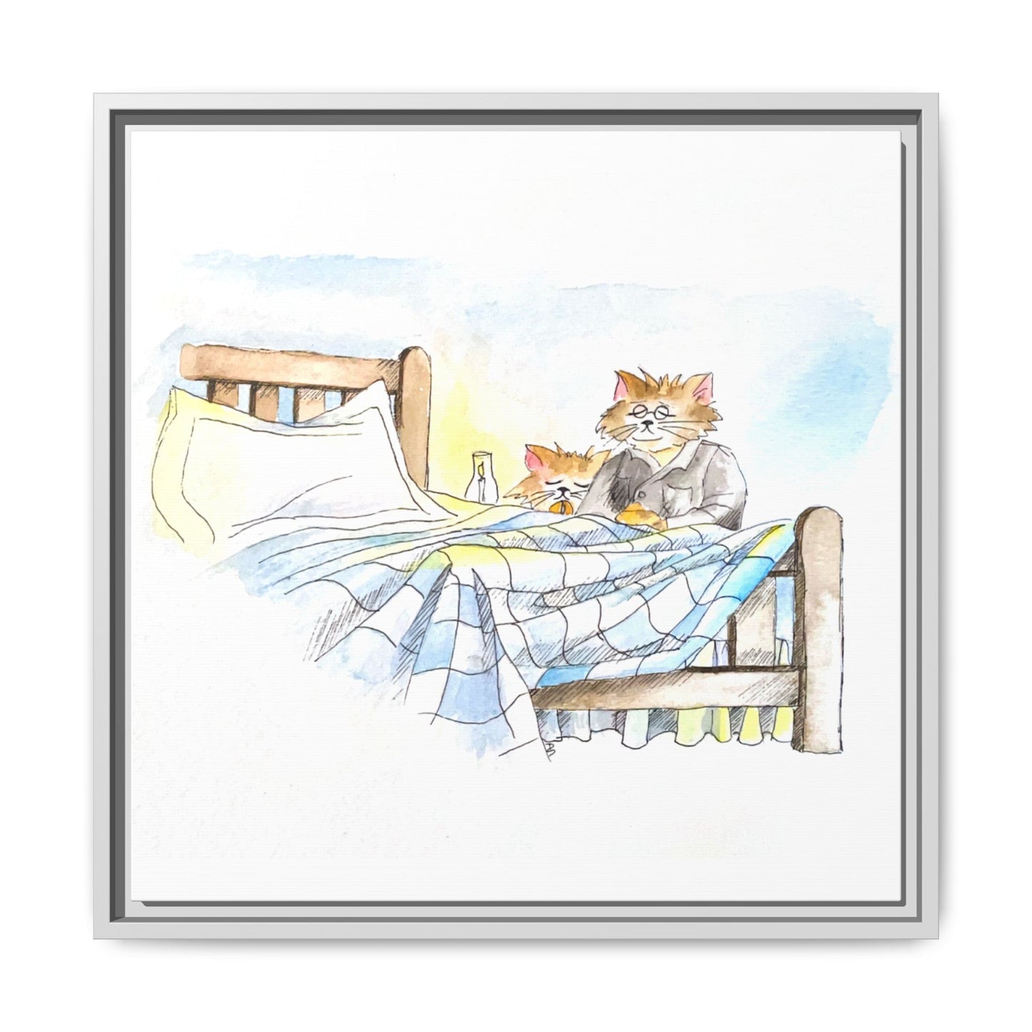 Kitty Fun Matte Canvas Framed