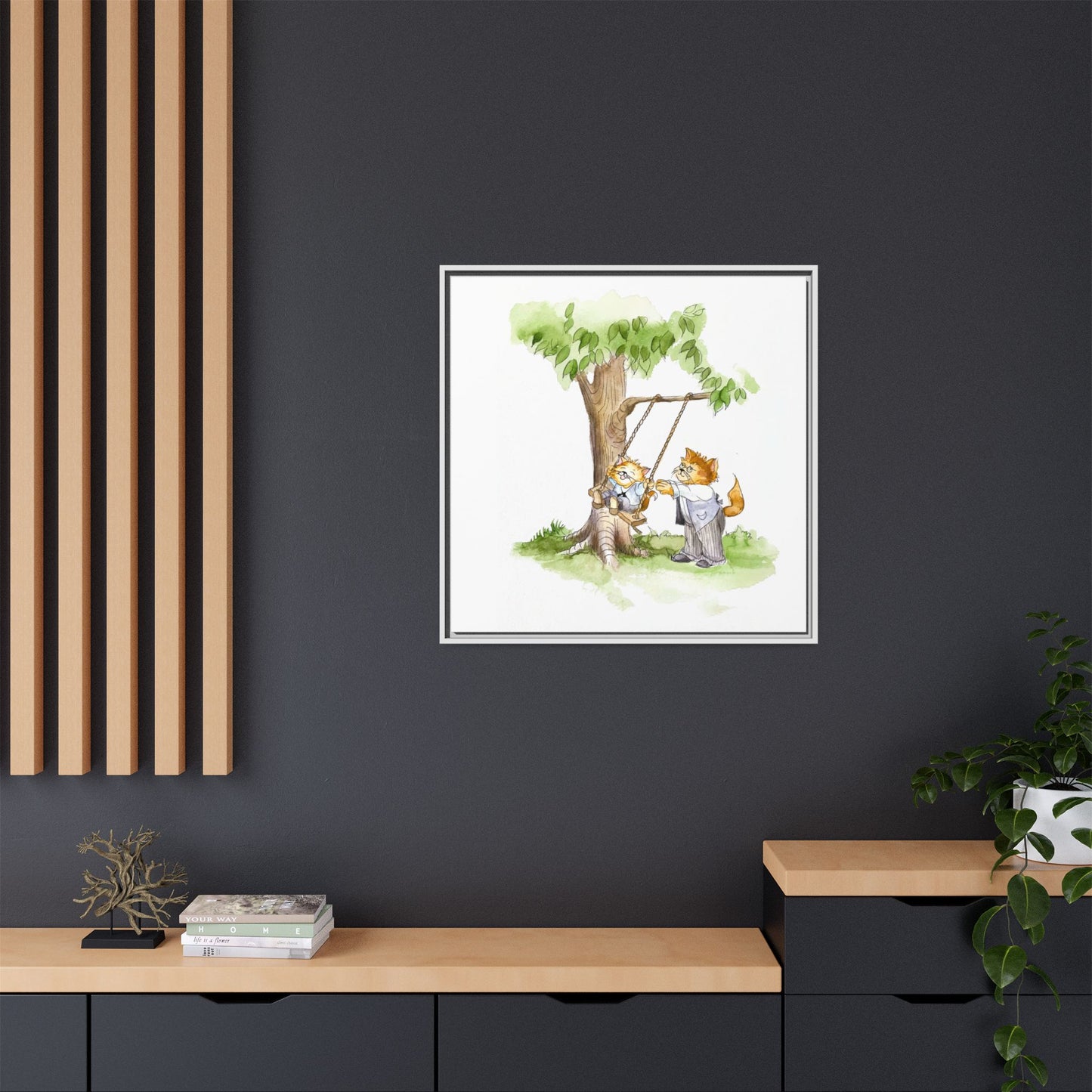 Kitty Fun Matte Canvas Framed