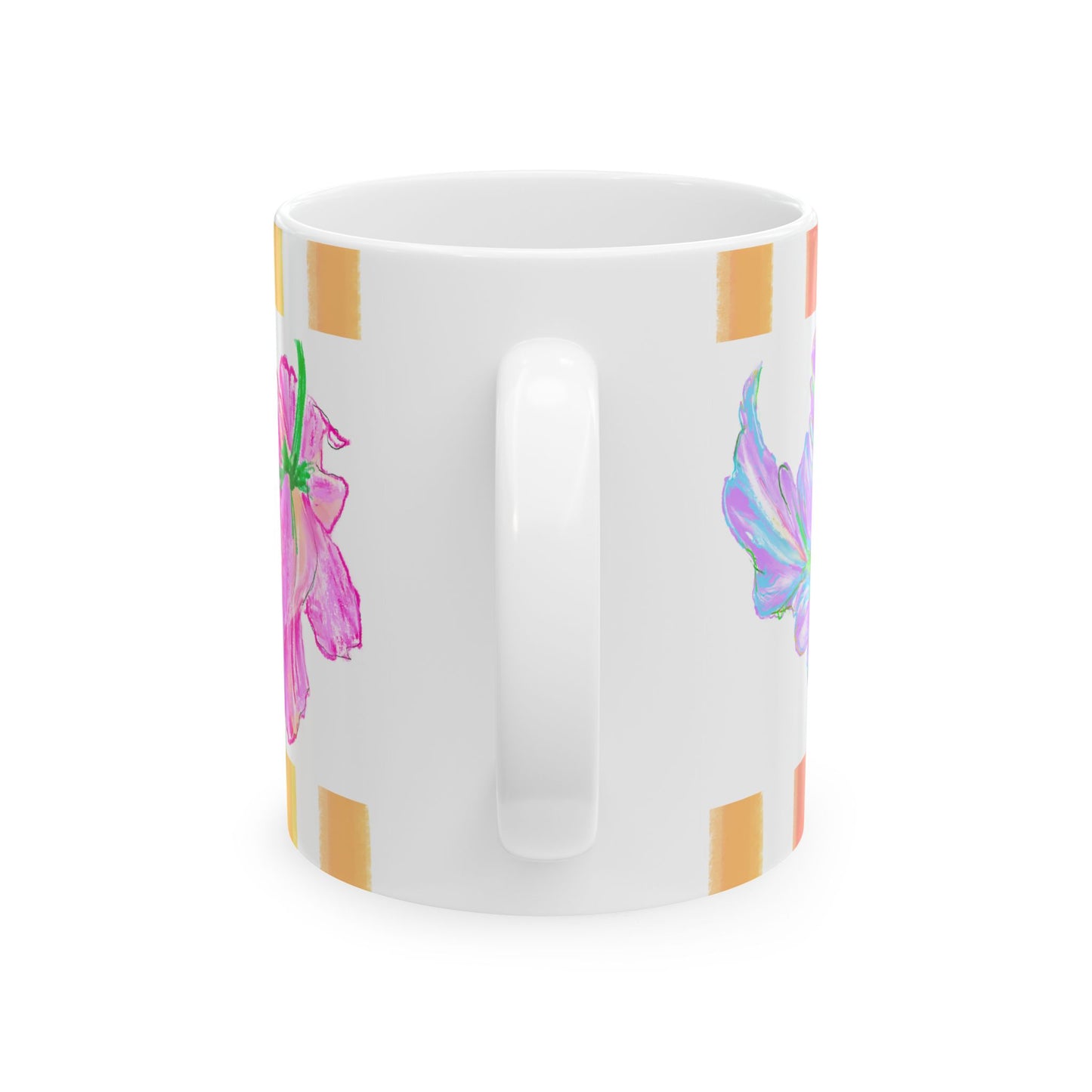 Tulip Love Ceramic Mug, (11oz, 15oz) Lilac, Aqua